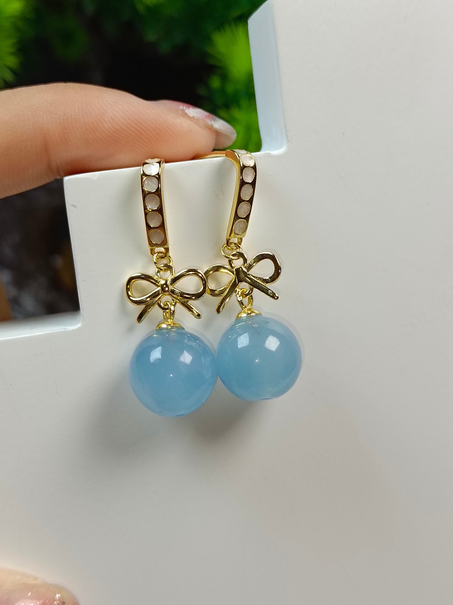 Elegant S925 Silver Aquamarine Crystal Earrings - Short Style Jewelry