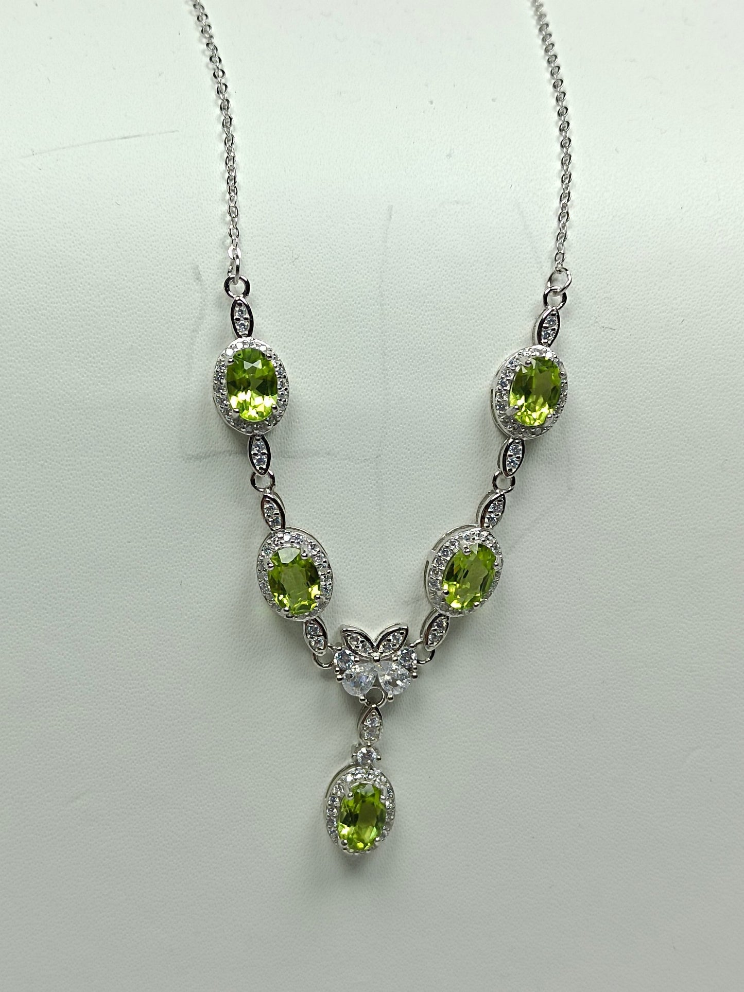 S925 zilveren ingebedde peridoot luxe ketting - prachtige sieraden