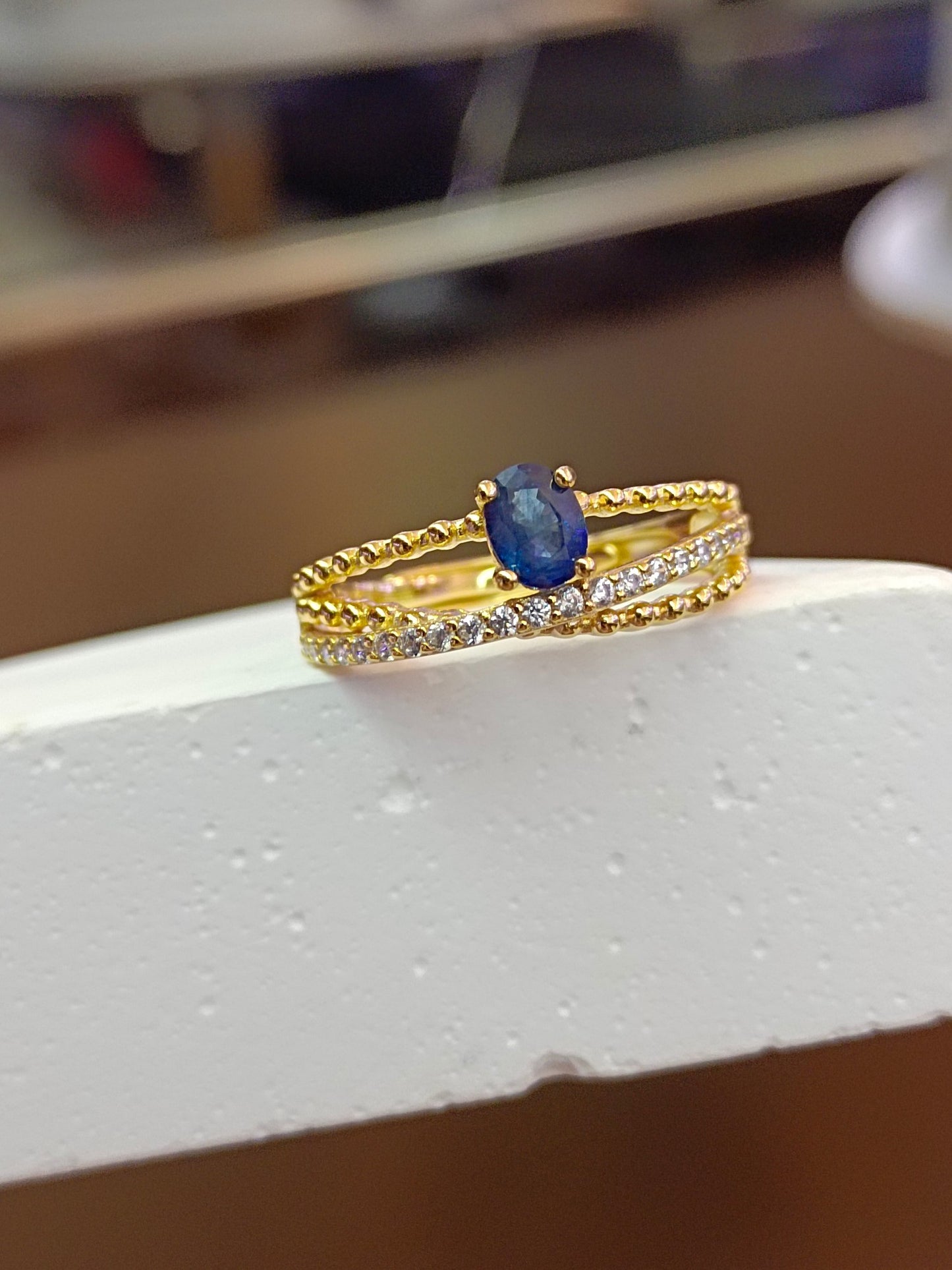 Exquisite S925 Silver Sapphire Ring with Precision Setting