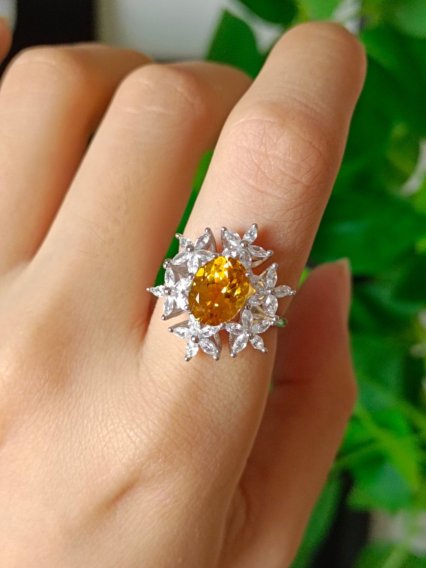 Lussuoso anello con citrino giallo naturale - Gioielli squisiti