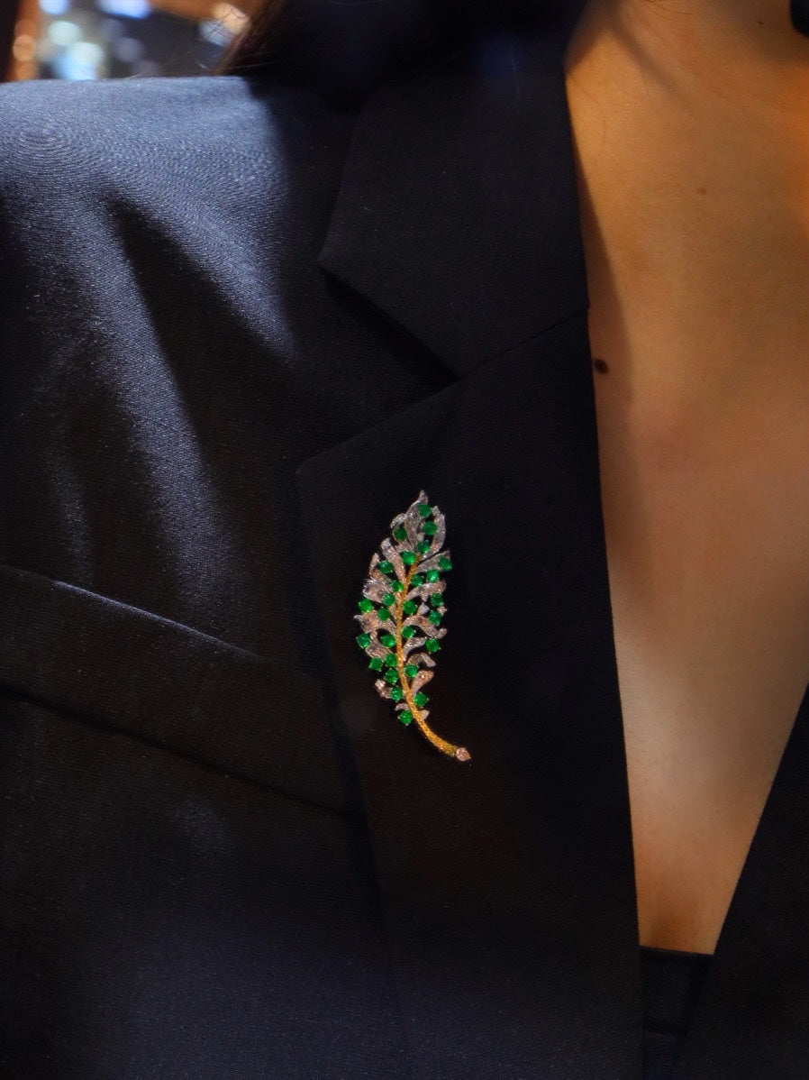 Nueva llegada: Joyería artística exquisita - Broche/colgante de esmeralda