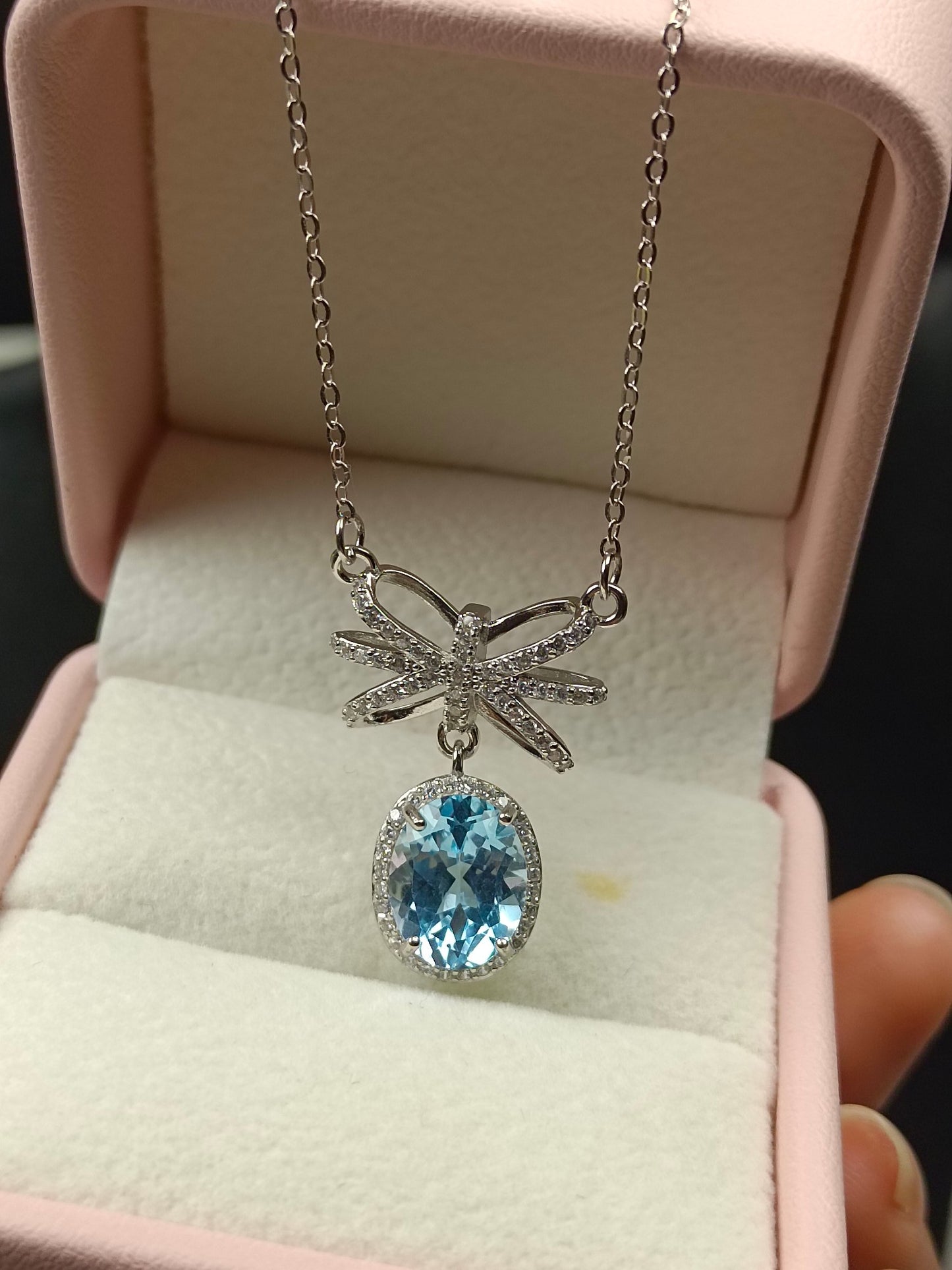 Unique Topaz Bowknot Necklace - Enchanting Jewelry for the Youthful Spirit