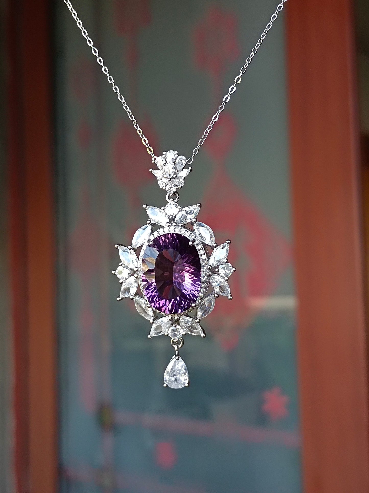 Luxe natuurlijke Amethist hanger sieraden