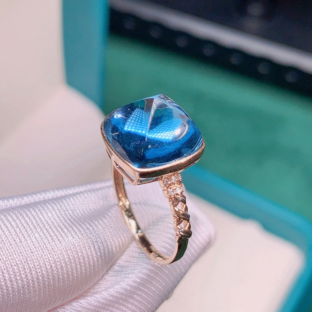 Dazzling Blue Topaz Ring - A Jewelry Masterpiece
