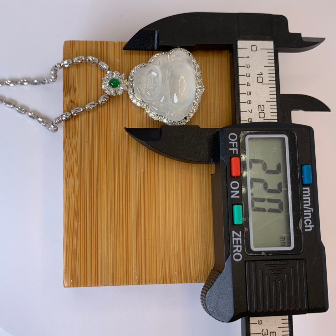Ice Jade Buddha hängsmycke - utsökt smyckeshantverk