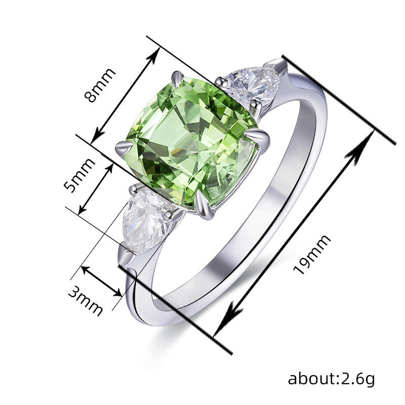 Fashionable And Unique New Square Inlaid Ring