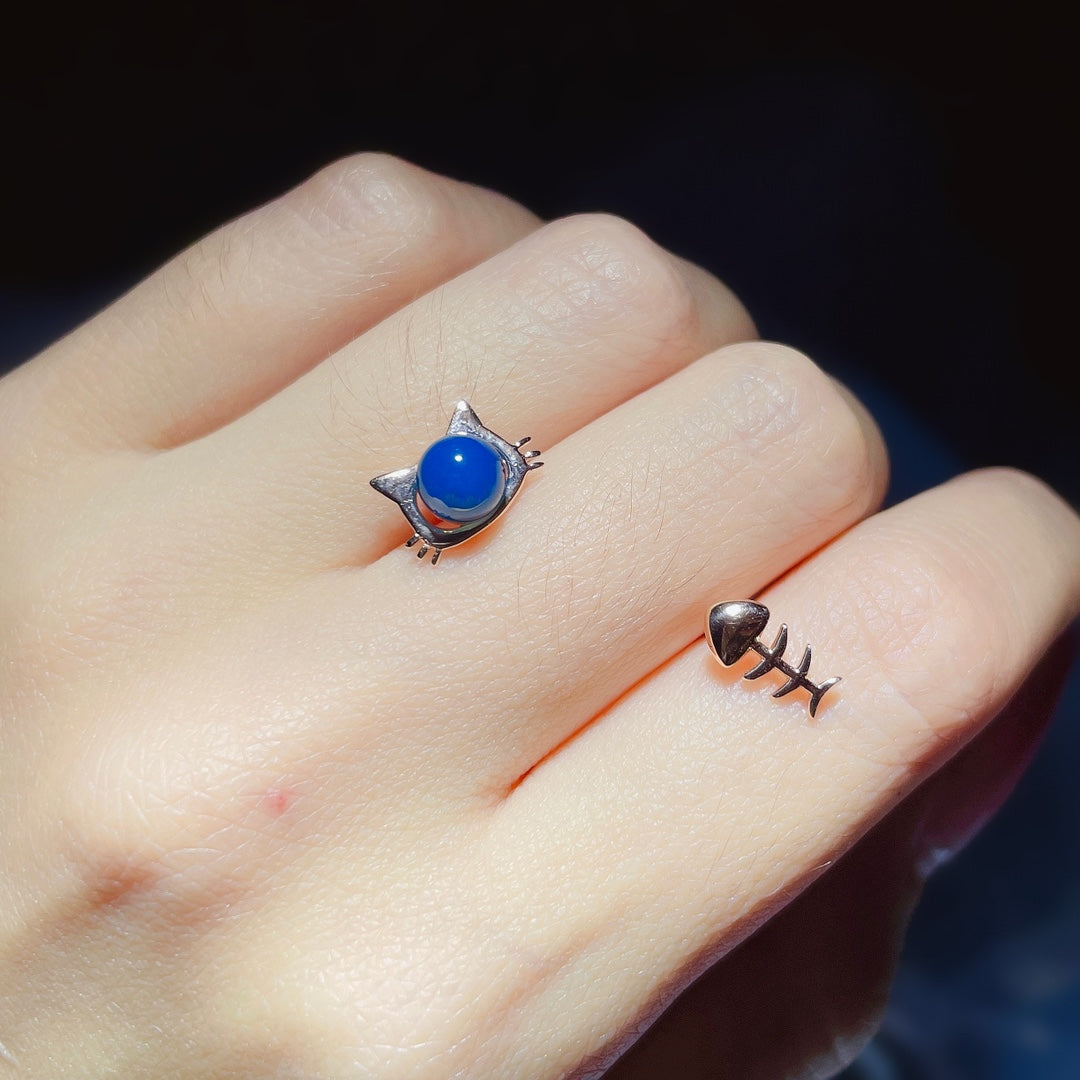 18K Gold Embedded Dominican Blue Amber Earrings - Unique Jewelry