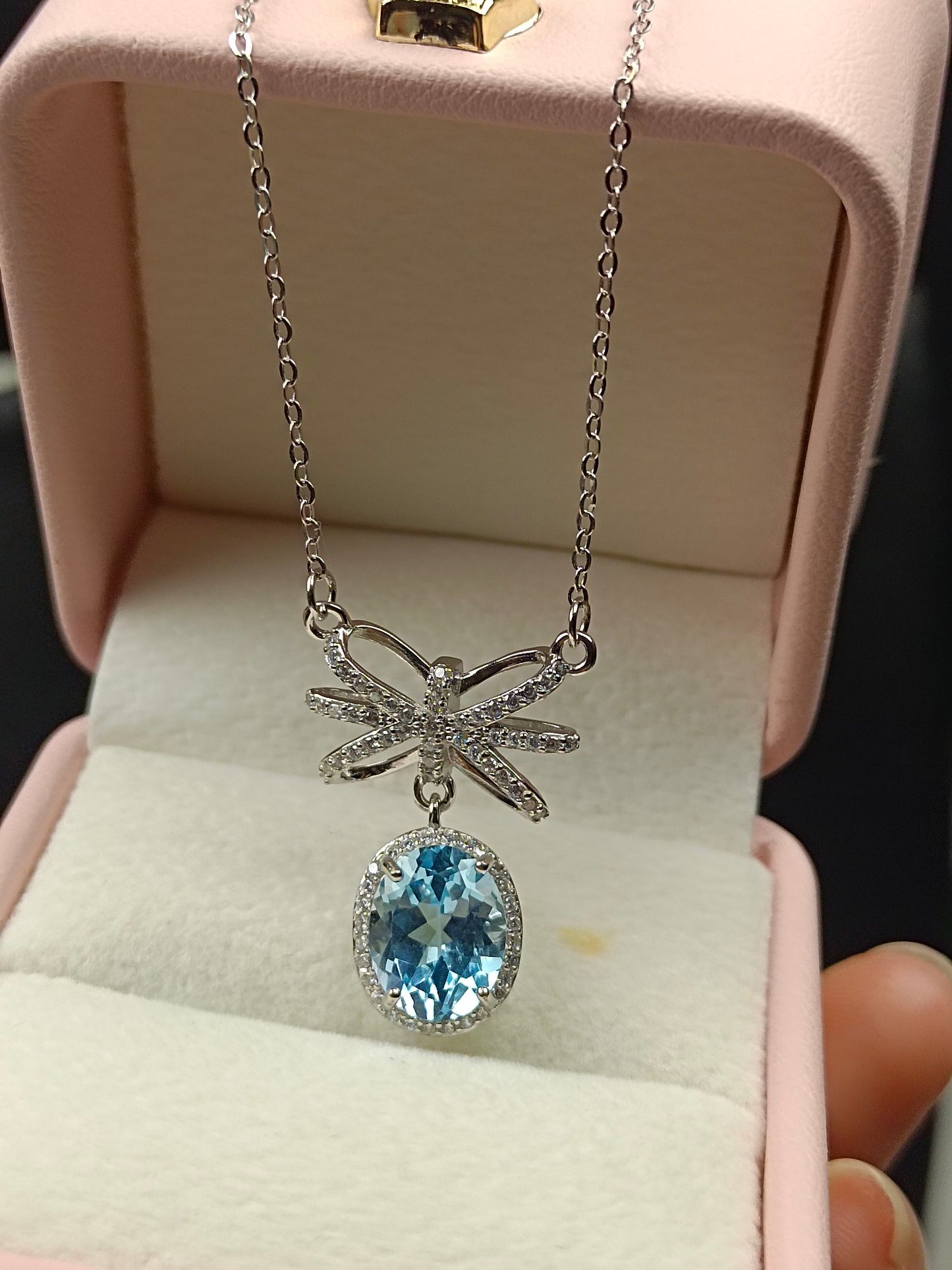 Unique Topaz Bowknot Necklace - Enchanting Jewelry for the Youthful Spirit