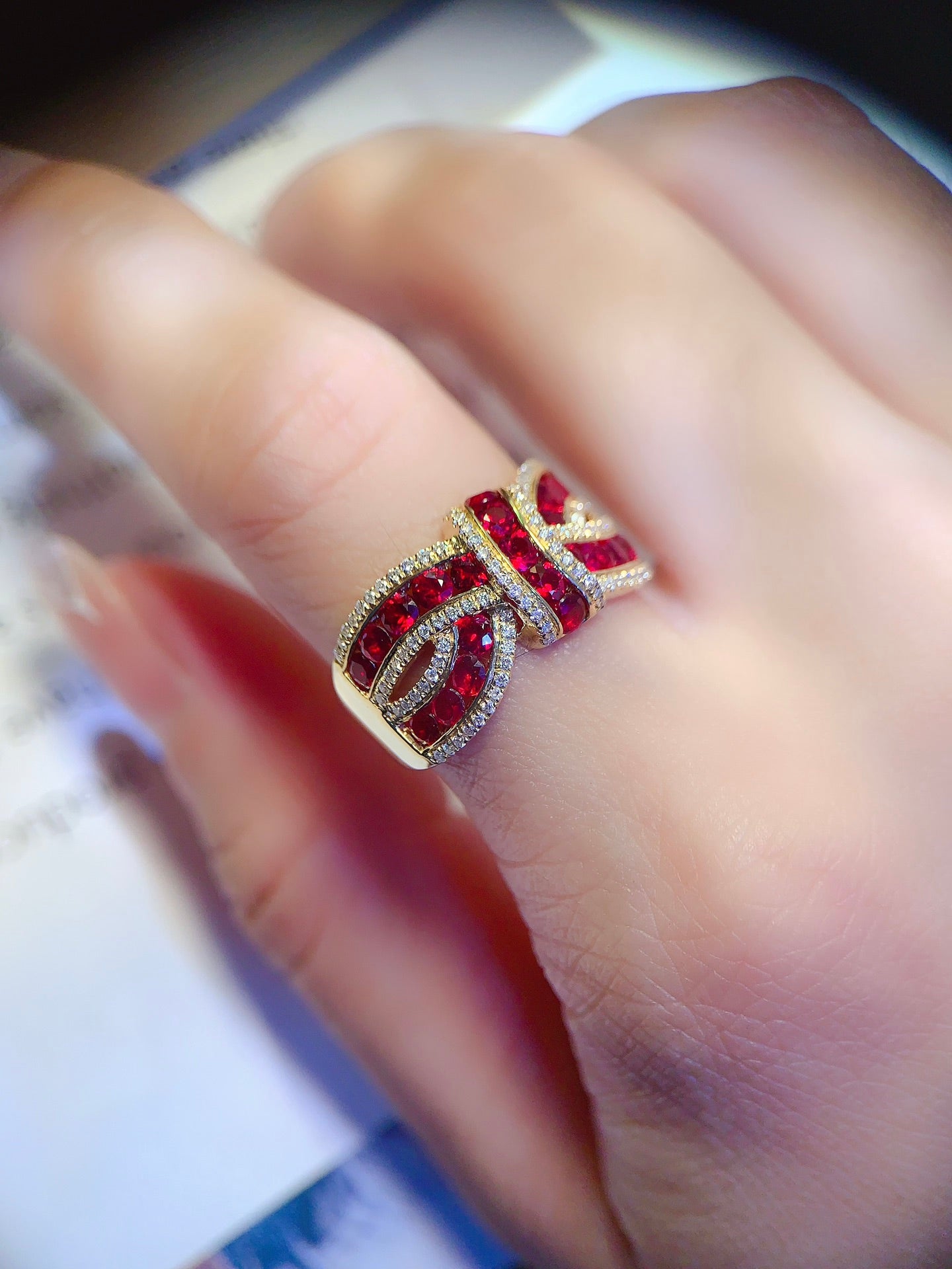 Elegant Butterfly Knot Pigeon Blood Ruby Ring - A Must-Have for Goddesses