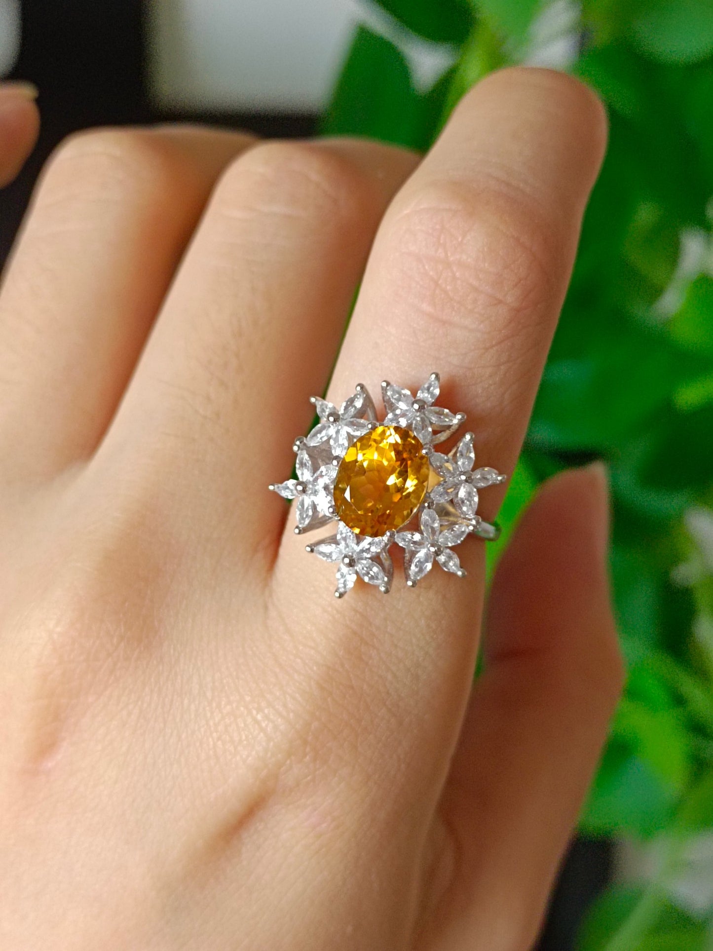 Lussuoso anello con citrino giallo naturale - Gioielli squisiti
