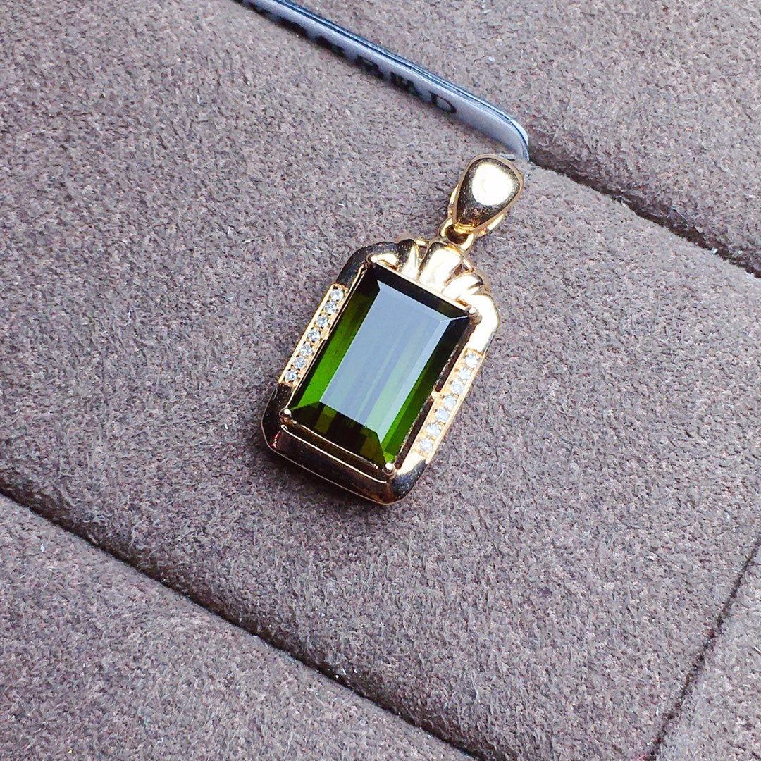 Natural Tourmaline Pendant - Elegant Jewelry Craftsmanship