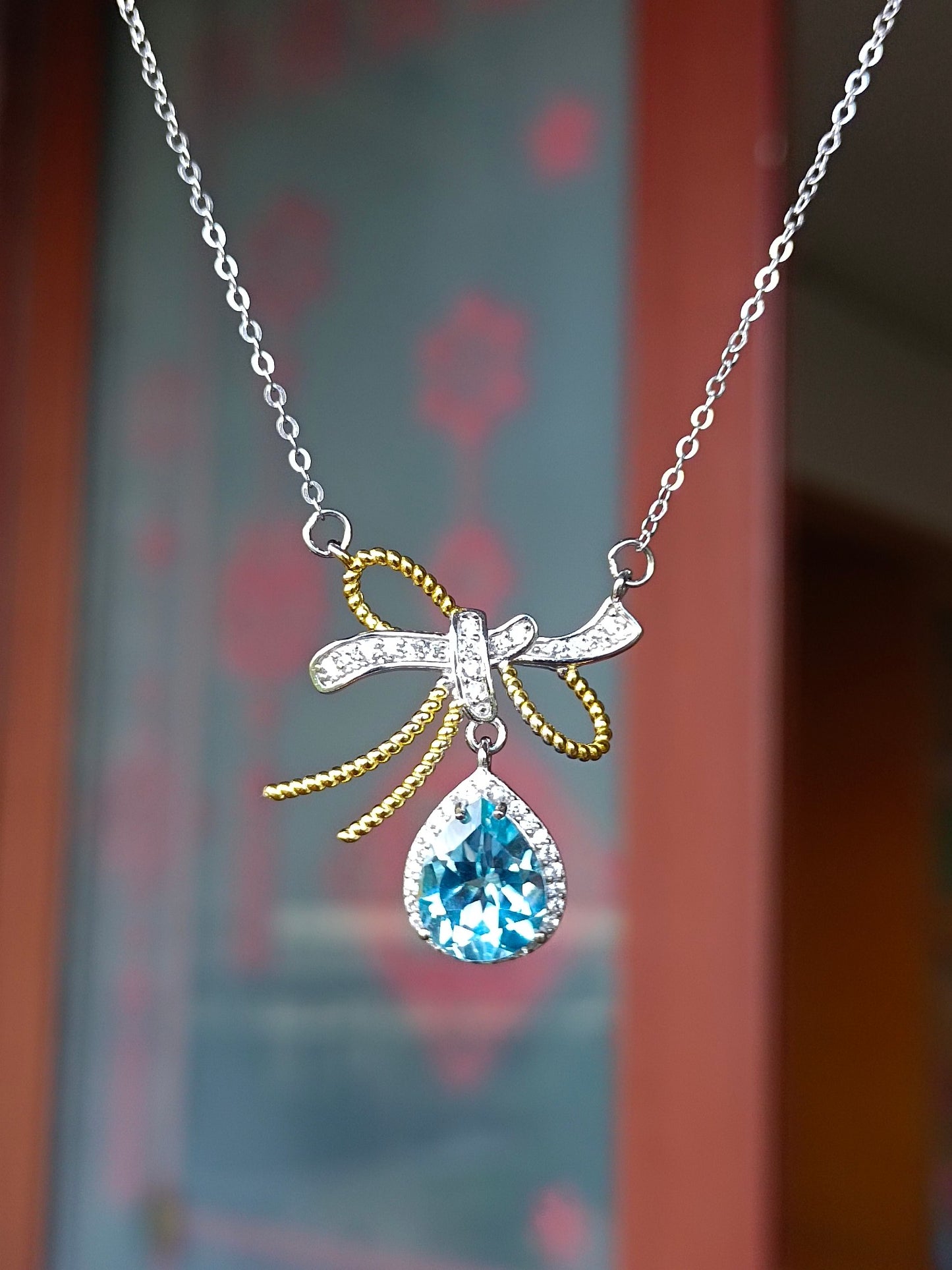 Exquisite Natural Topaz Luxury Pendant Jewelry