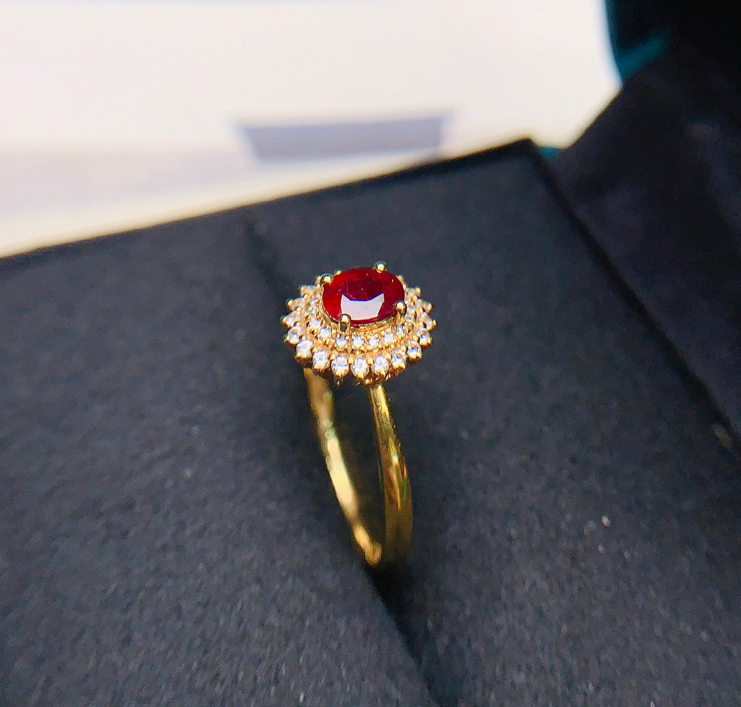Enchanting 18K Gold Ruby Ring - A Summer's Love Letter in Jewelry