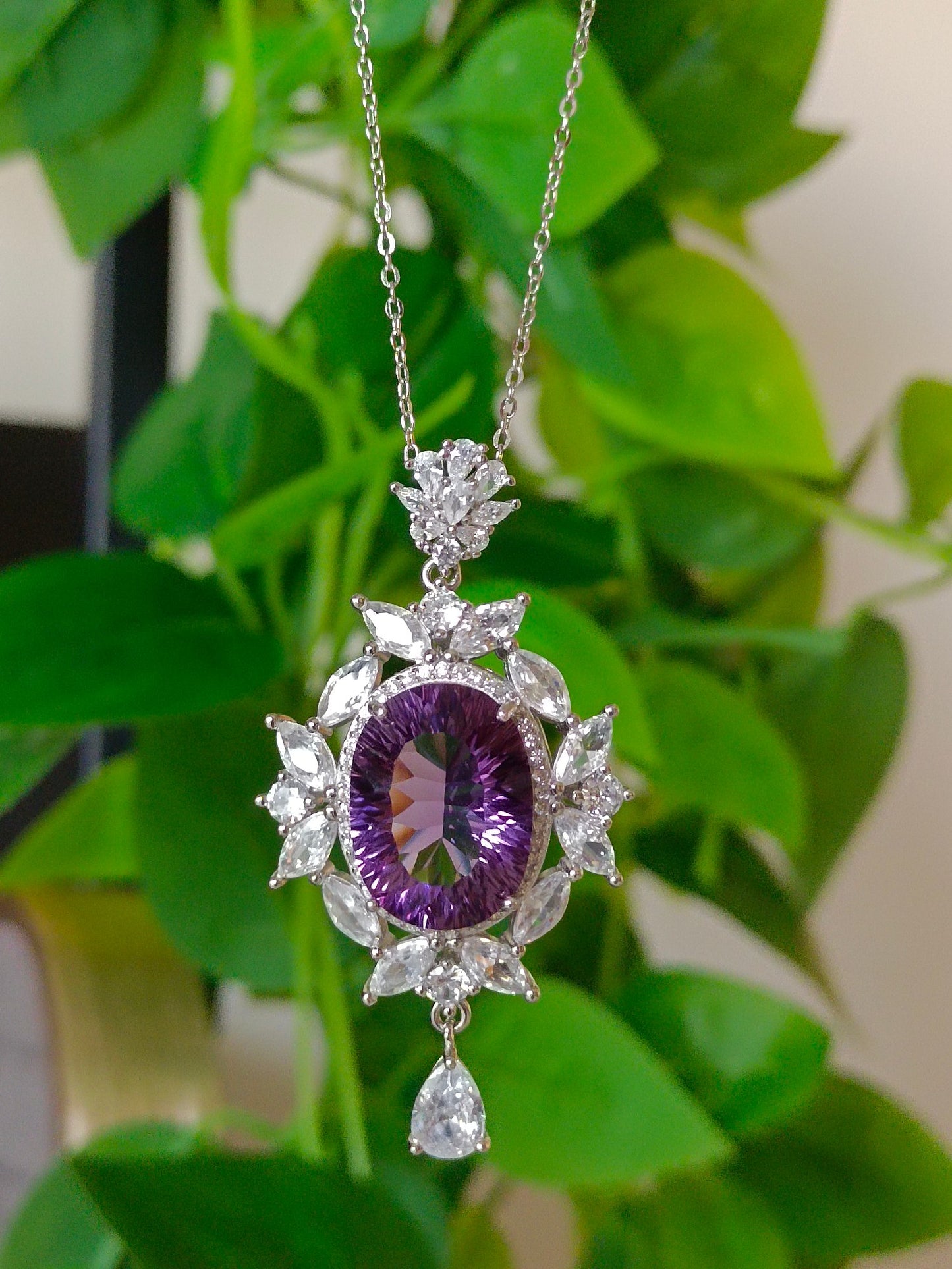 Luxe natuurlijke Amethist hanger sieraden