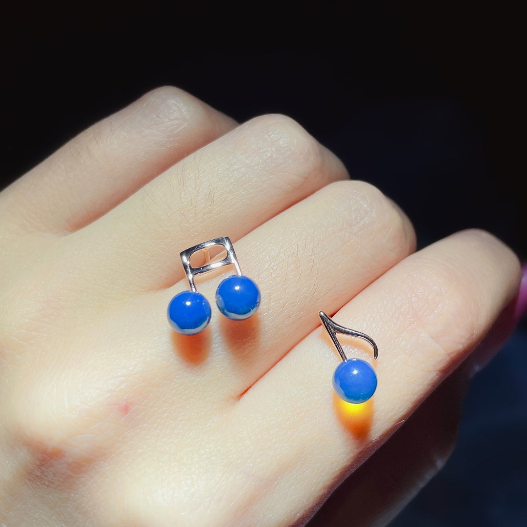 Unveil Your Uniqueness with 18K Gold Embedded Dominican Blue Amber Earrings - Jewelry