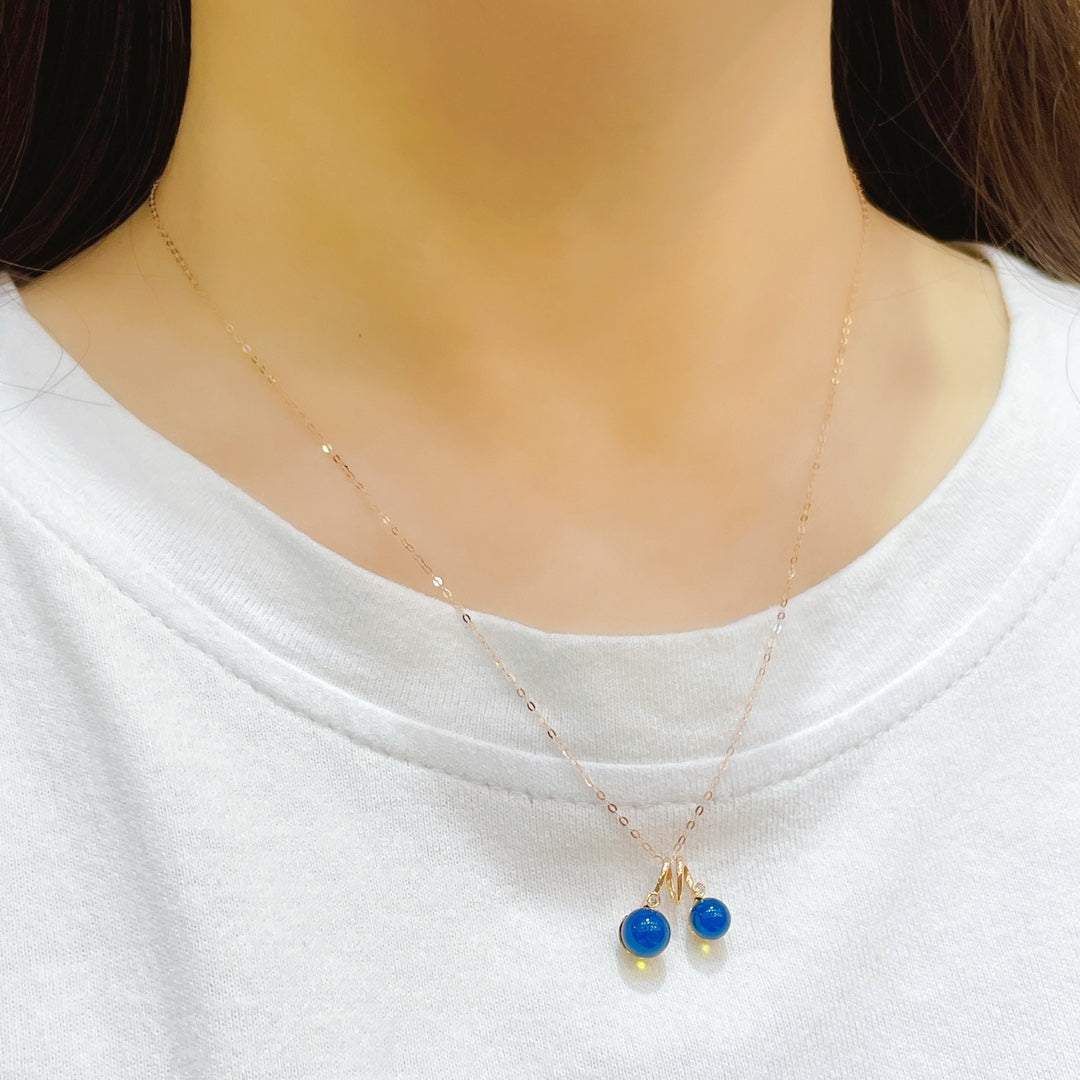 Ketibaan Baru yang Indah: Loket Amber Biru Dominican Terbenam Emas 18K - Barang Kemas