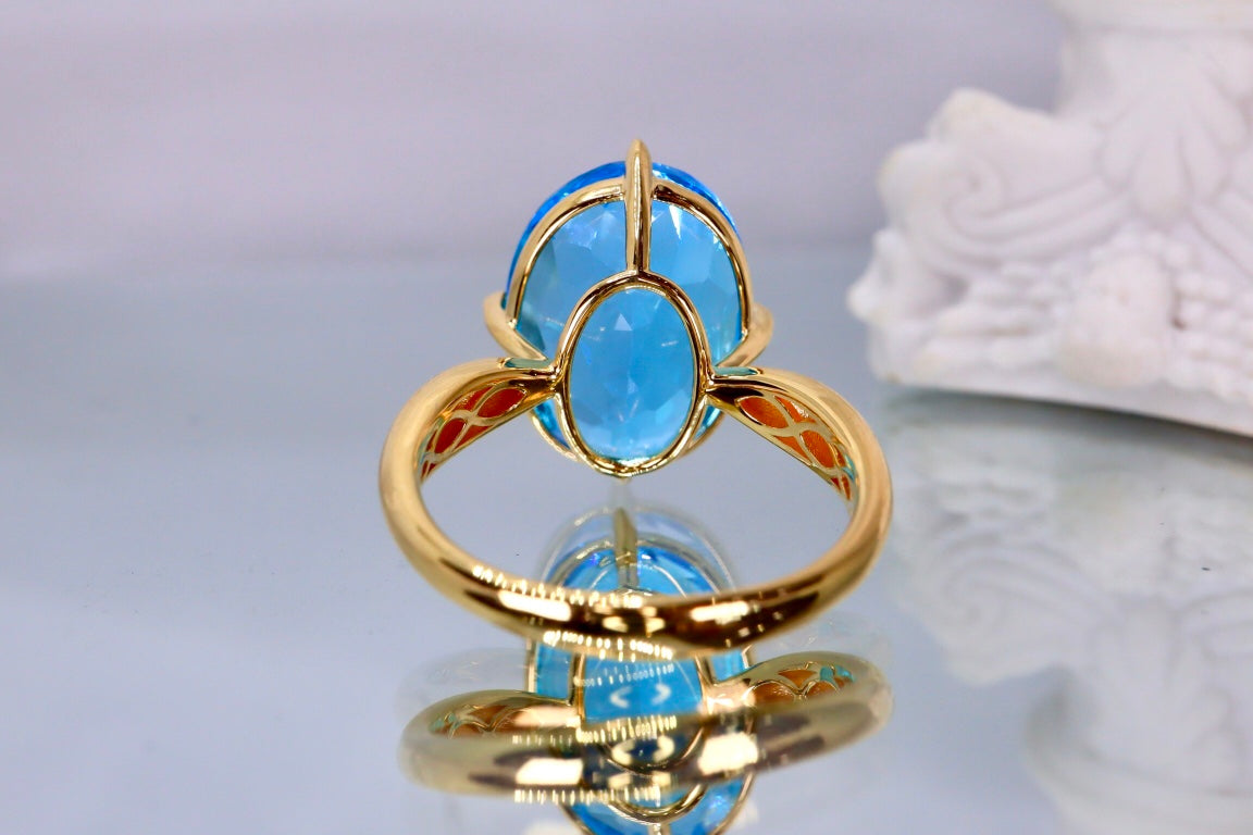 Cincin Topaz Biru Swiss yang Indah - Perhiasan yang Wajib Dimiliki