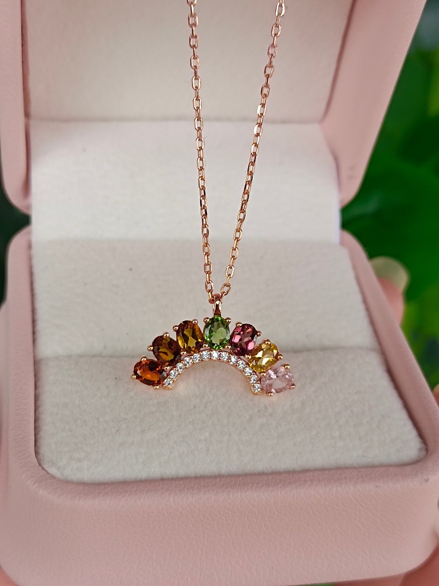 Natural Rainbow Tourmaline Necklace - Unique Jewelry for Summer Fashion