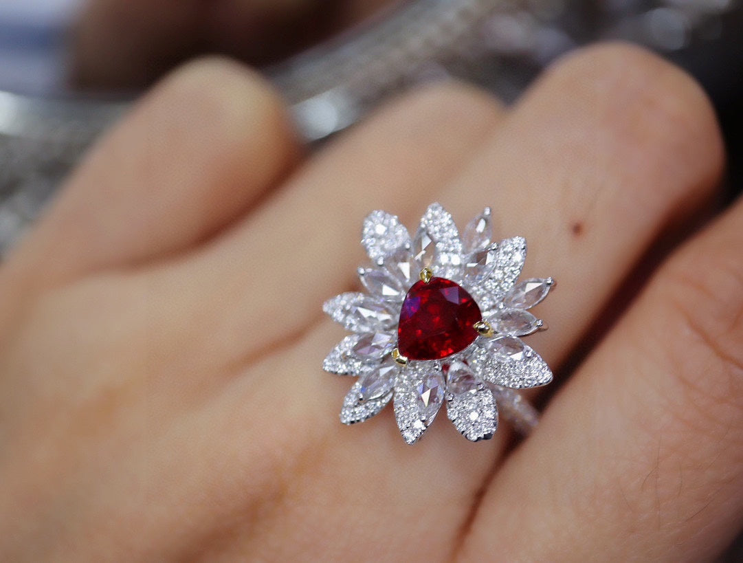 Cincin Delima Tidak Dipanaskan Indah - Barang Kemas Merah Darah Merpati