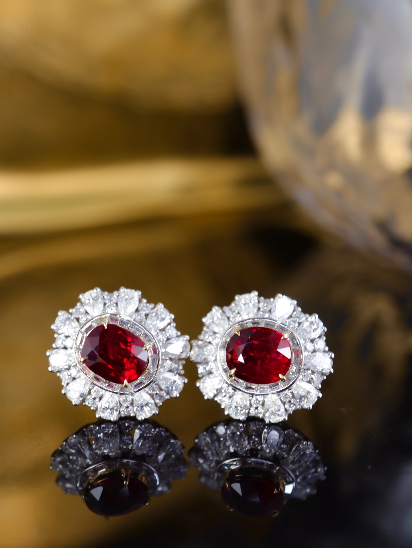 Party Essential 🥰 Pigeon's Blood Ruby øredobber - Premium smykker