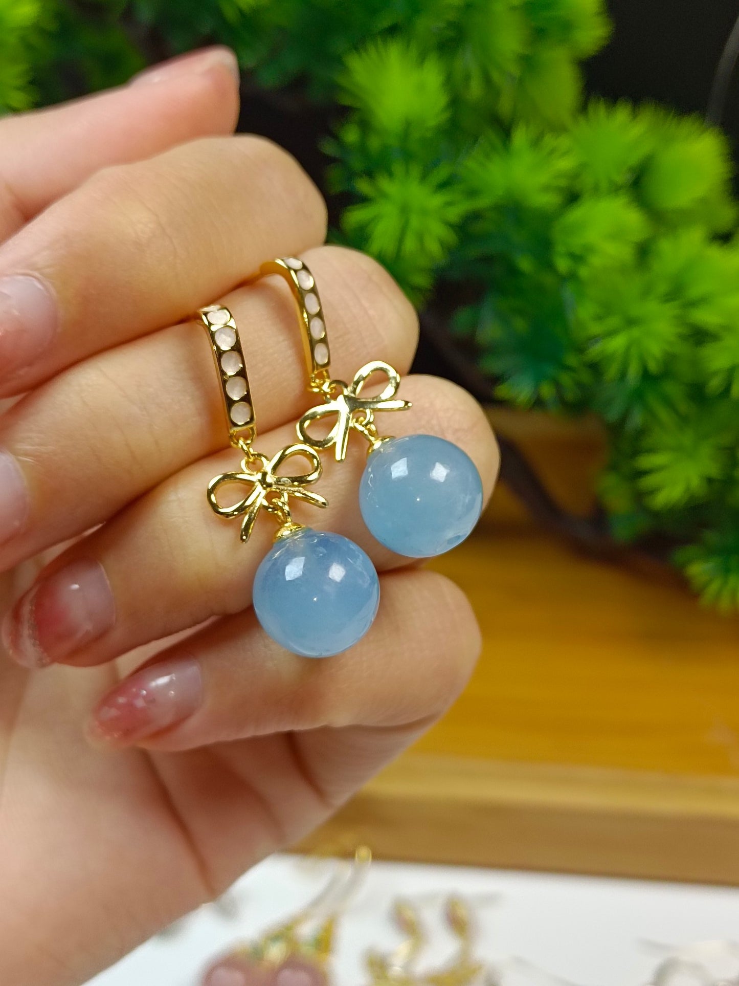 Elegant S925 Silver Aquamarine Crystal Earrings - Short Style Jewelry
