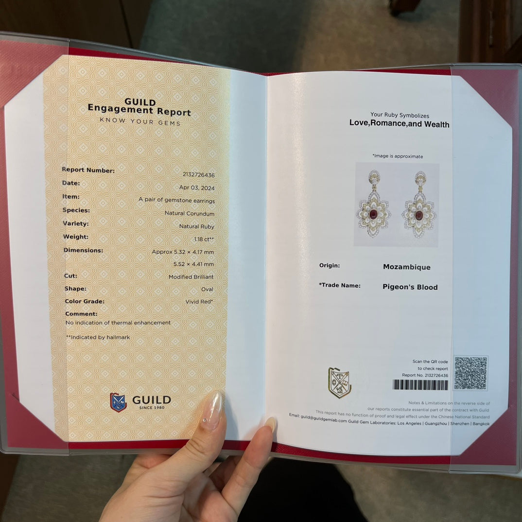 Pendientes estilo Buccllatie de elegancia francesa - Pieza de piedra preciosa de joyería fina