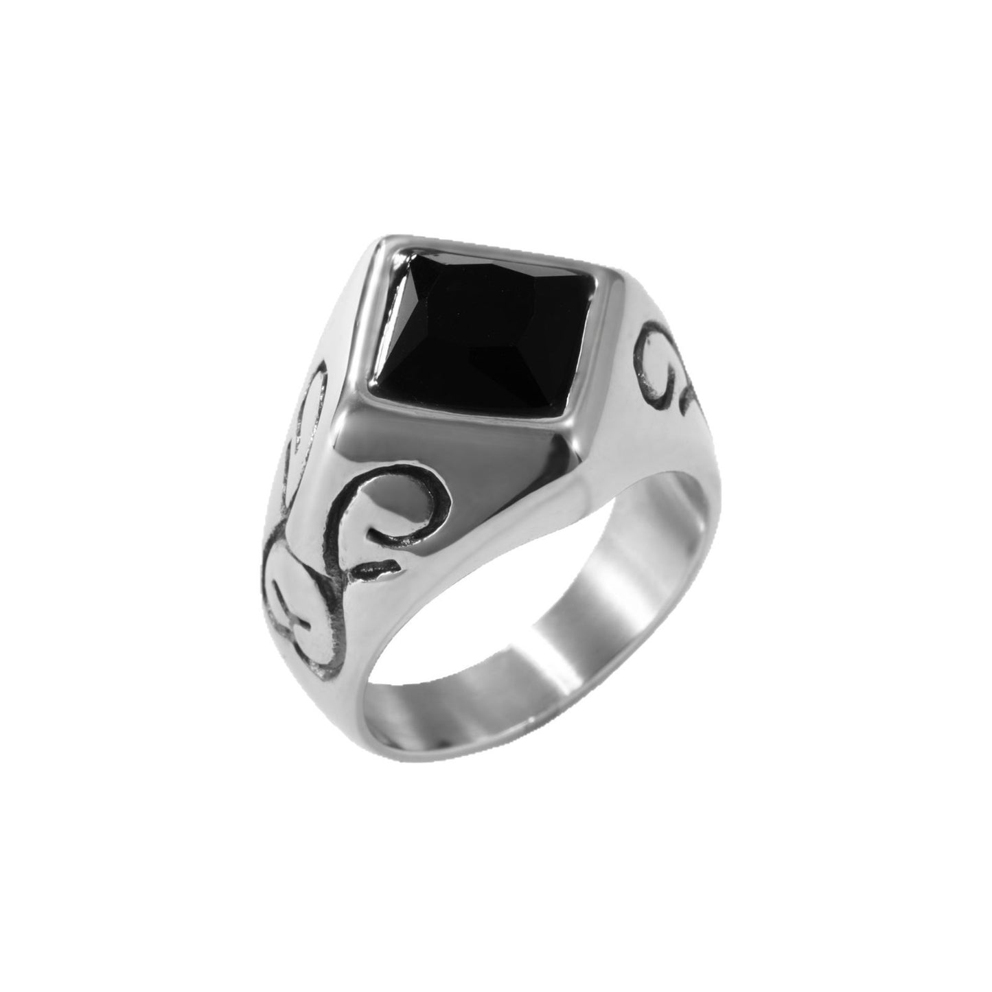 Square Personality Twisted Ring Titanium Steel Jewelry