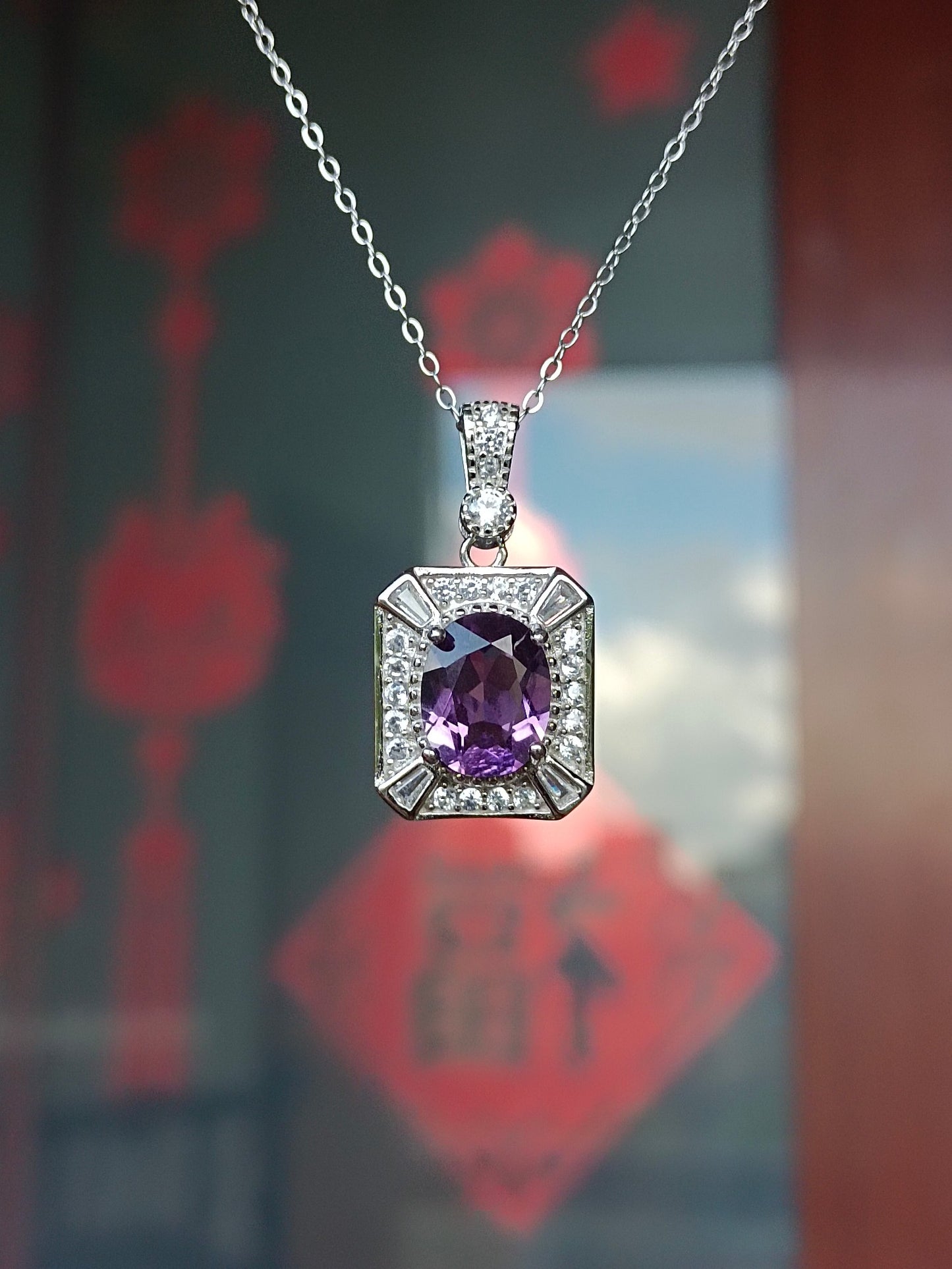 Prachtige natuurlijke Amethist hanger sieraden