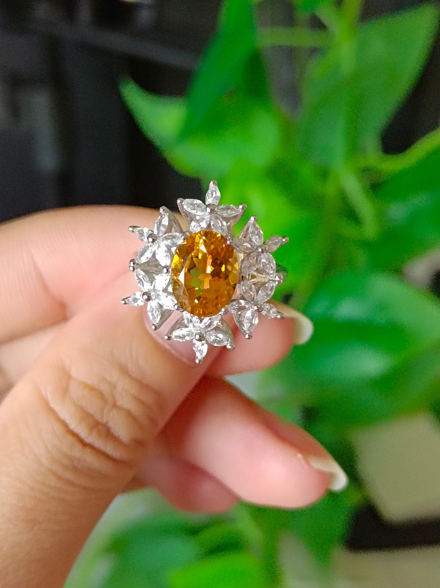 Lussuoso anello con citrino giallo naturale - Gioielli squisiti