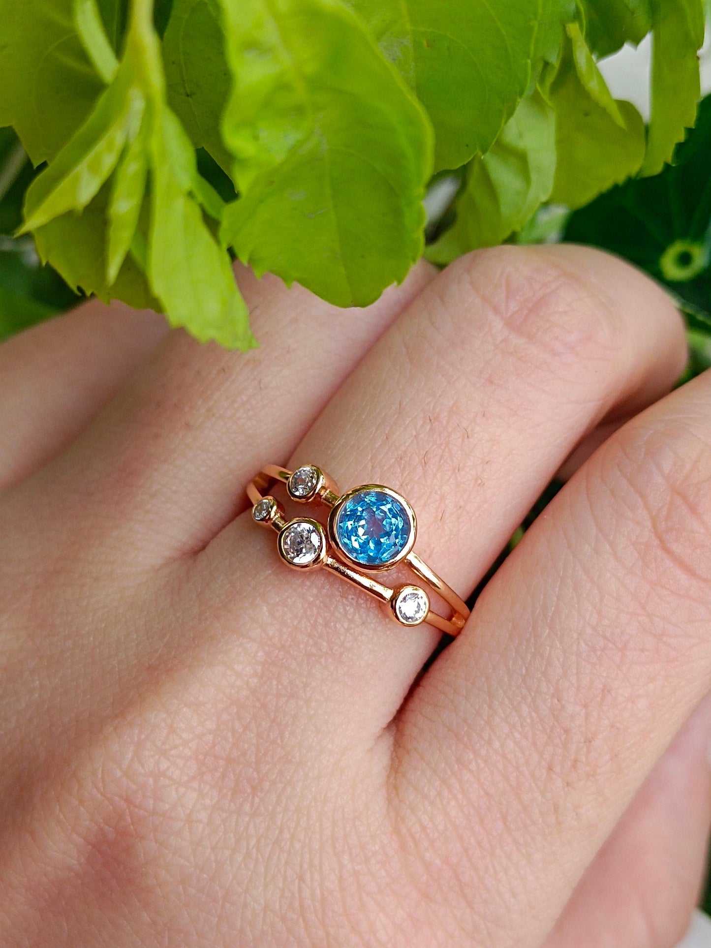 Naturlig Topaz Sweet Bubble Ring - utsøkte smykker for din glede