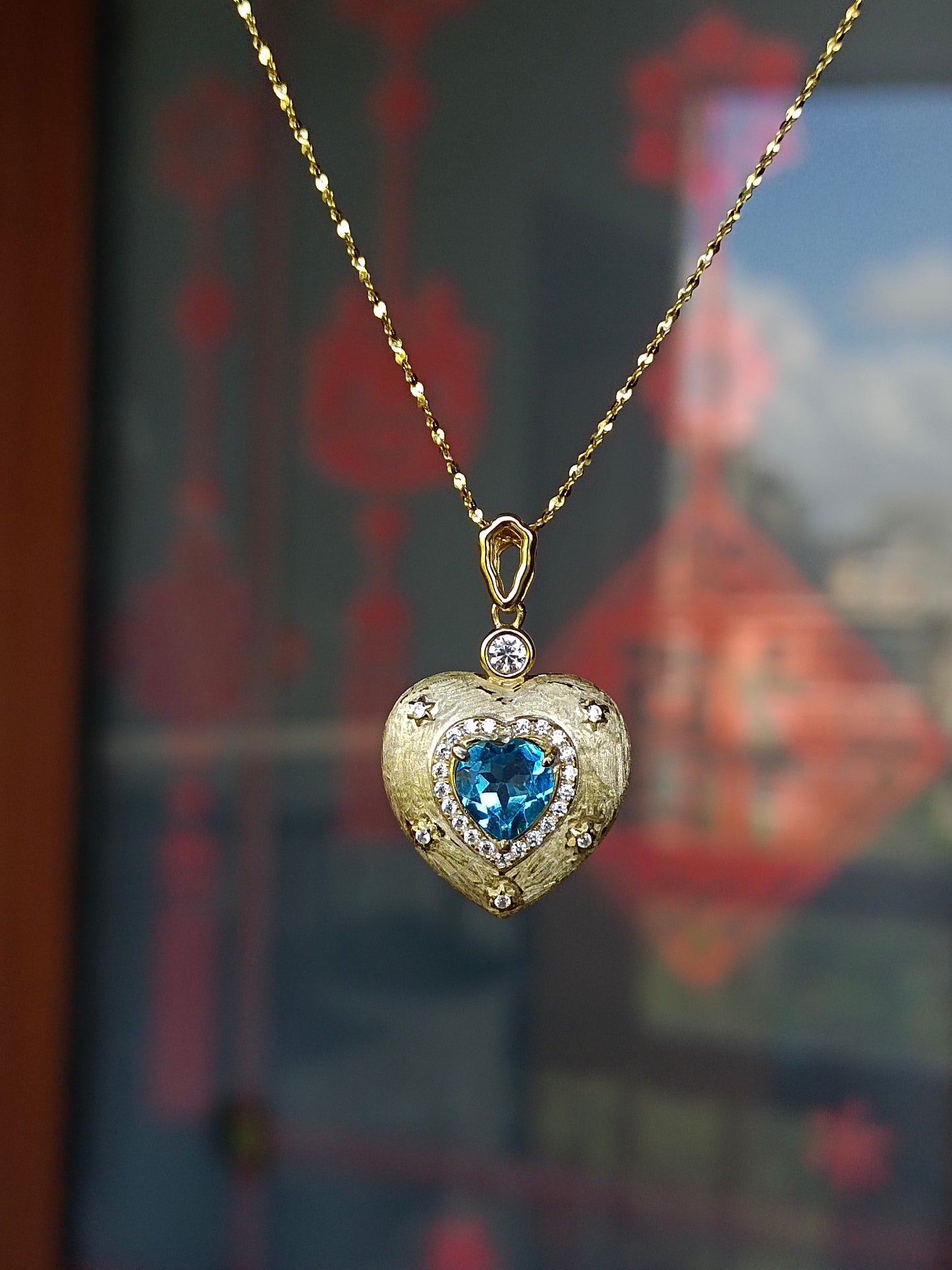 Naturlig Topaz Heart Pendant smykker - en glitrende glede