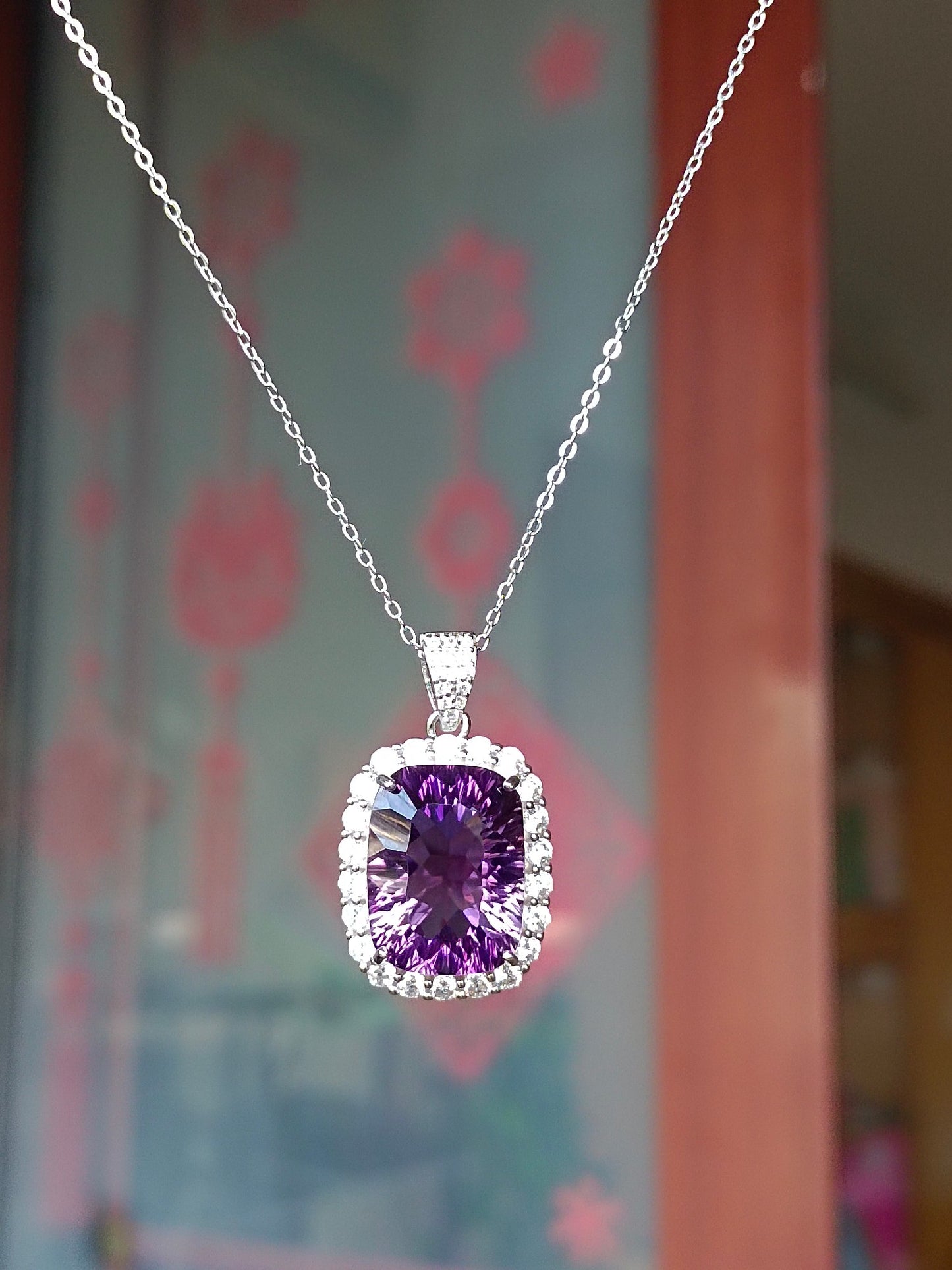 Luxe natuurlijke Amethist sieraden hanger - Mystic Purple Glow