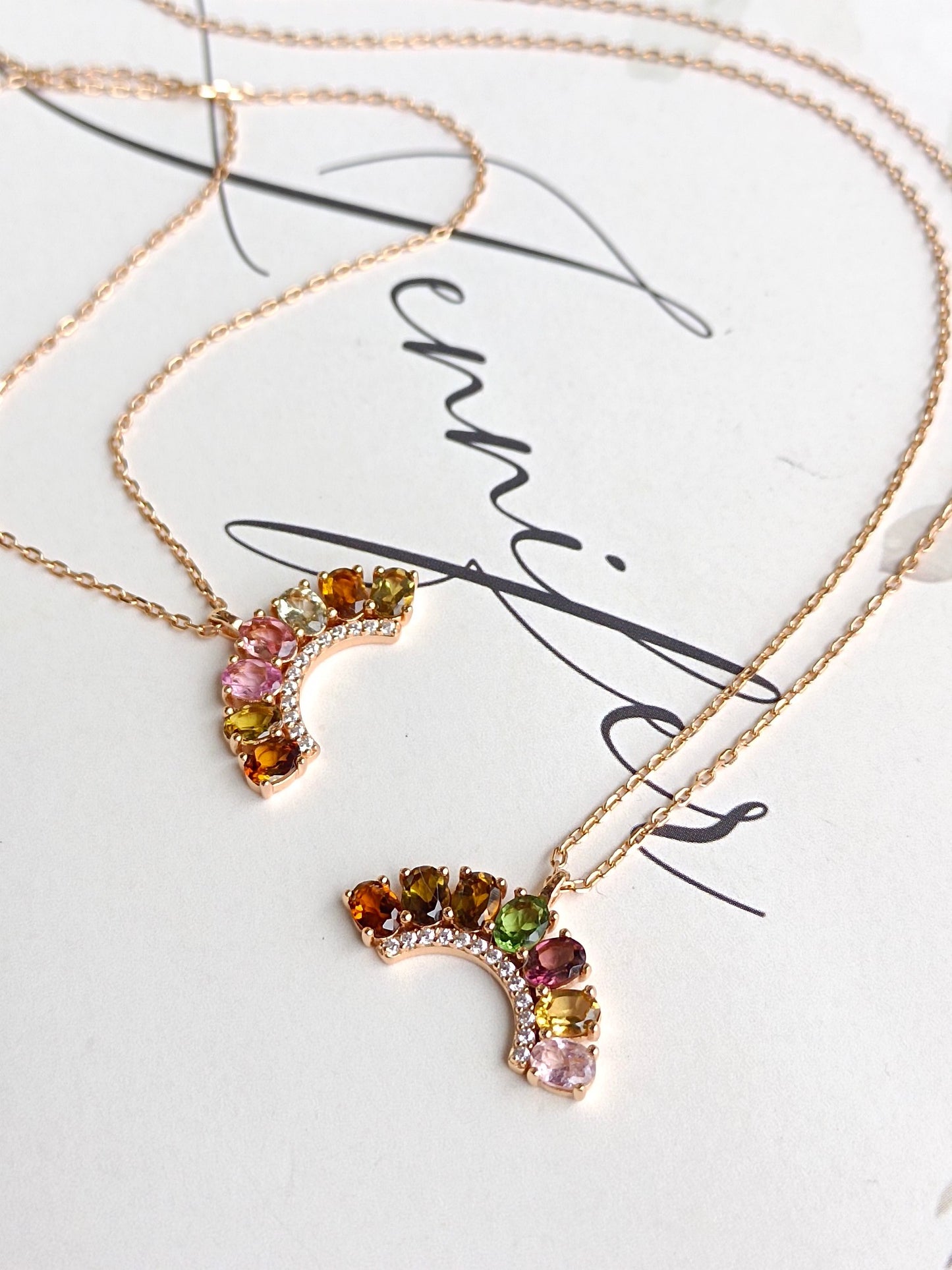 Natural Rainbow Tourmaline Necklace - Unique Jewelry for Summer Fashion