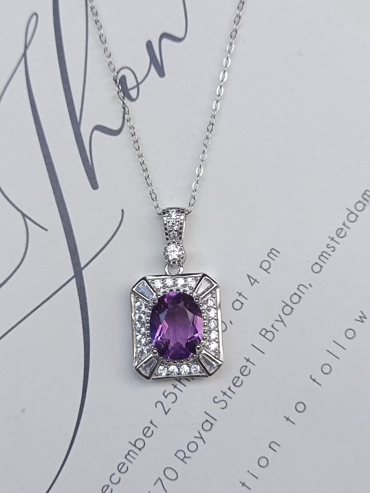 Prachtige natuurlijke Amethist hanger sieraden