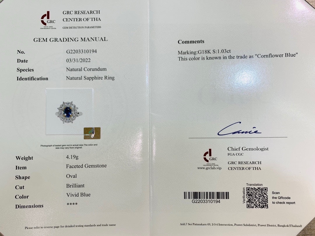 Cincin Nilam Mewah dalam Emas 18K dengan Aksen Berlian - Barang Kemas Cantik