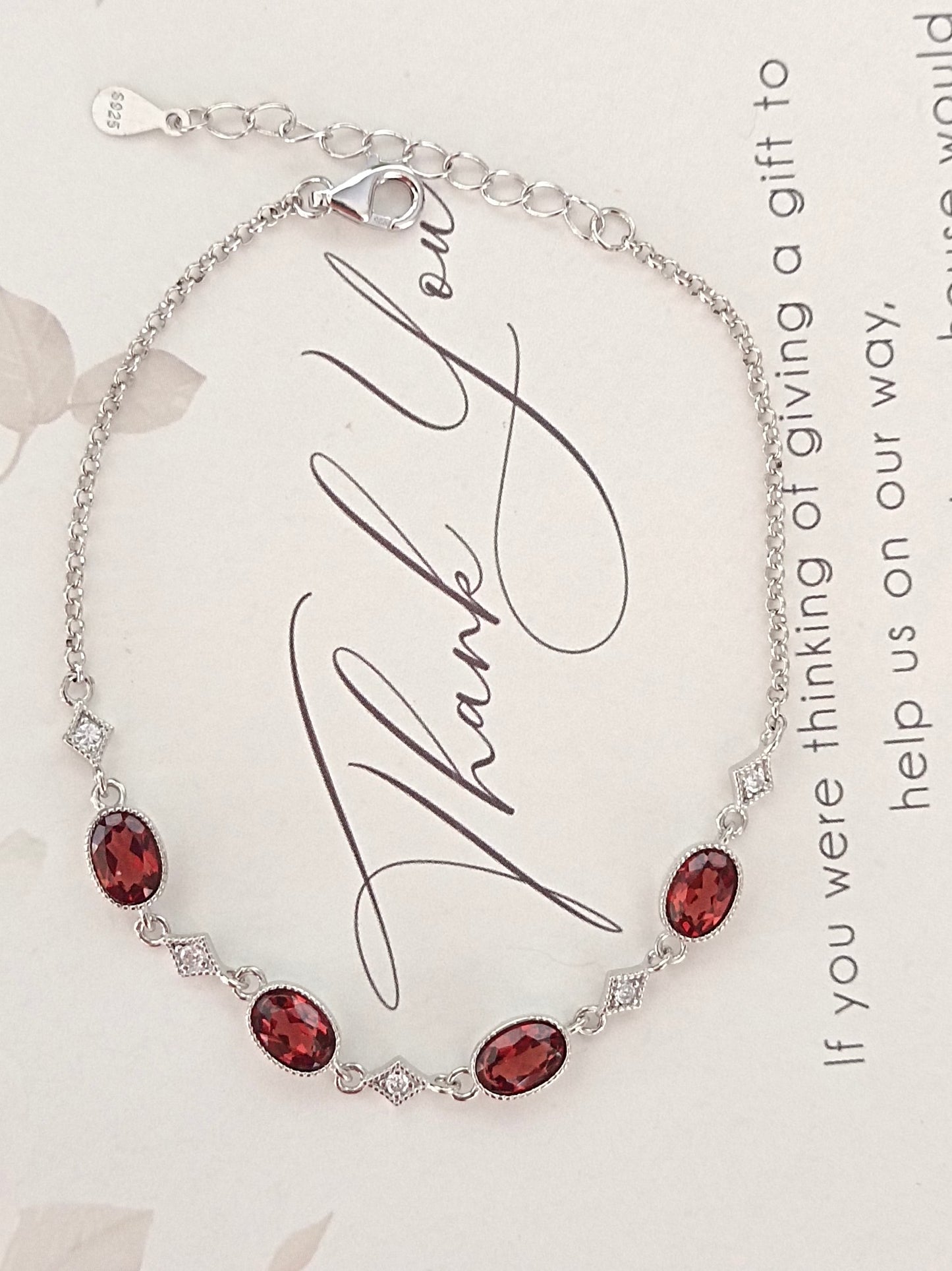 Bracciale in pietra di granato naturale - Gioielli eleganti e vitali