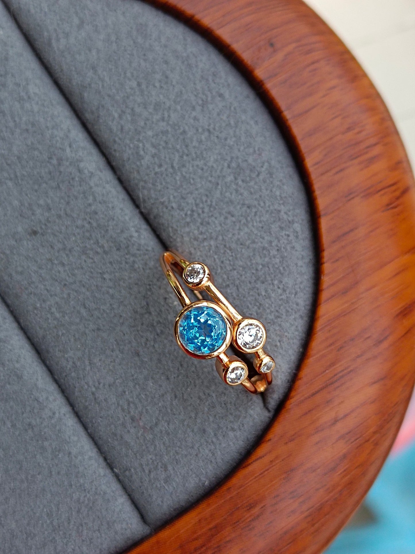 Naturlig Topaz Sweet Bubble Ring - utsøkte smykker for din glede