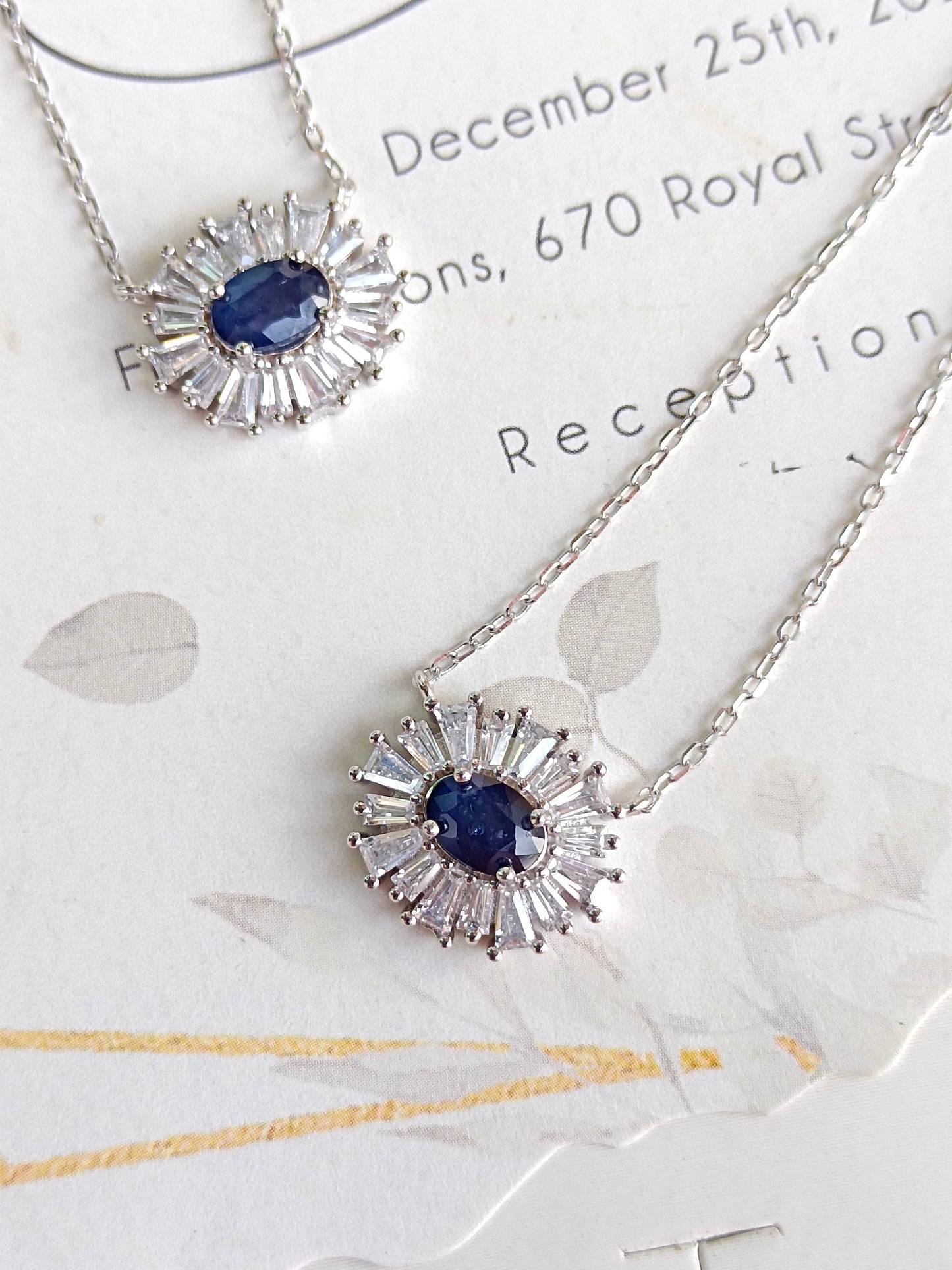 Pendentif mauvais œil en saphir naturel exquis - Bijoux fabriqués à la main