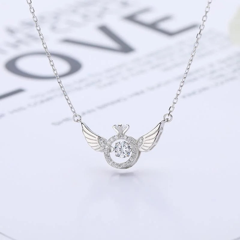 Angel Wing Necklace for Women - Korean Style Dainty & Elegant Pendant, Minimalist Delicate Gold/Silver Chain Jewelry Gift