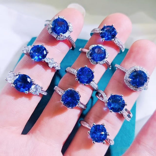 Round Cultured Pigeon Blood Red Ruby Open Ring Women's Fashion