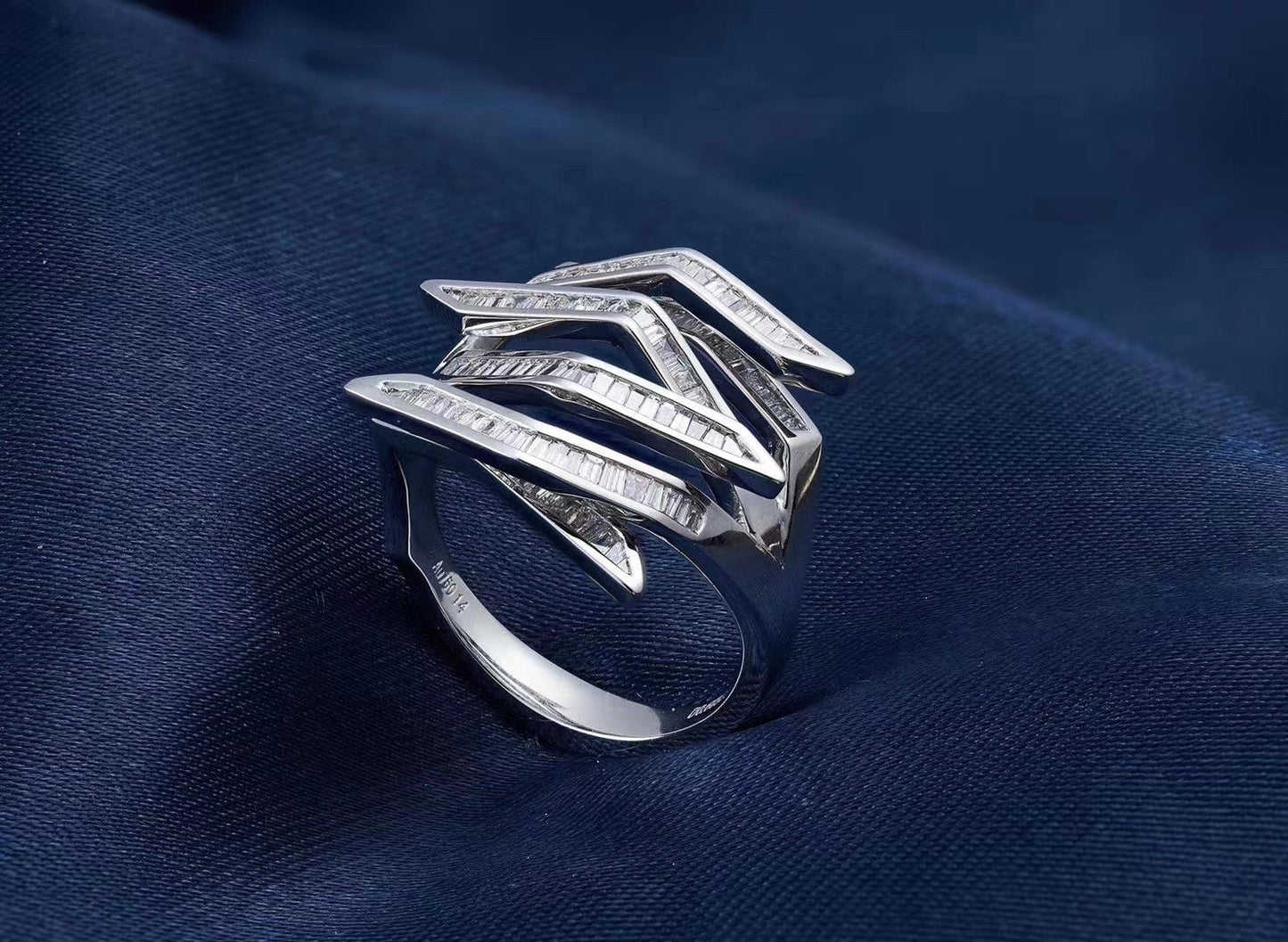 Congratulatory Prosperity Ring - Exquisite Jewelry Piece - White Diamond Ring