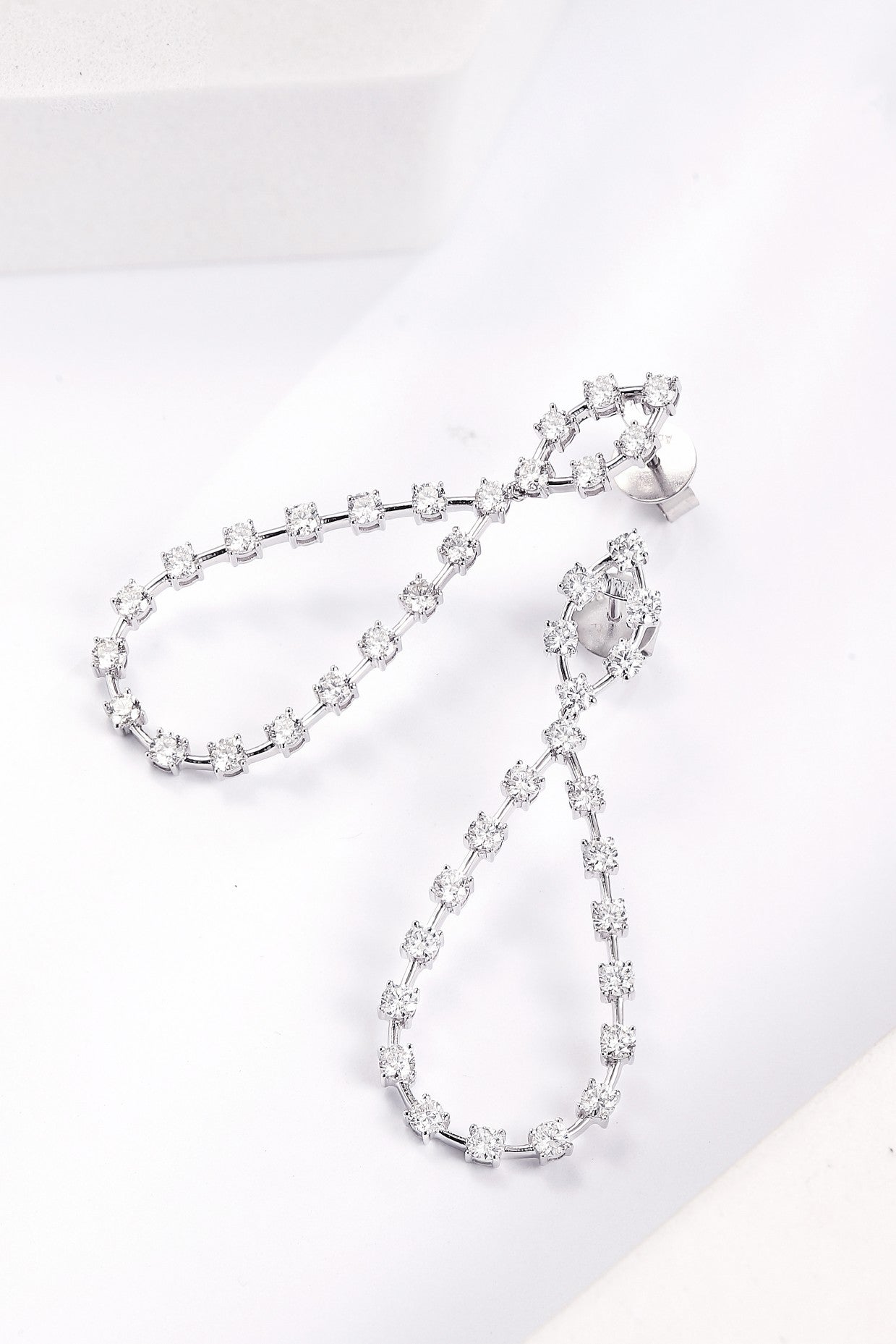 Dazzling Diamond Large Teardrop Loop Earrings - Luxurious Jewelry Piece - Jeweler.Jewelry