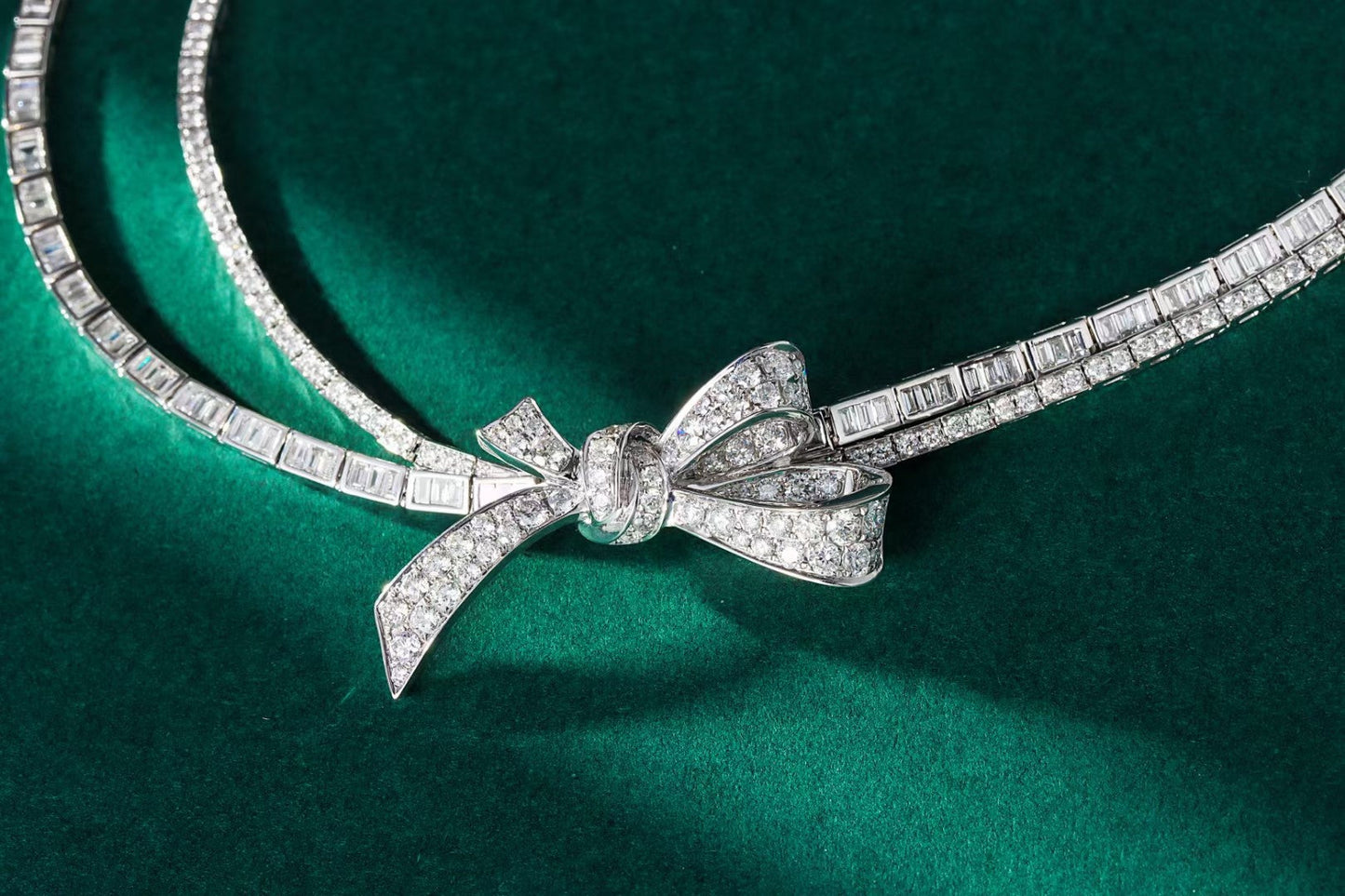 Diamond Bowknot Collarbone Chain Jewelry - A Luxurious Choice - White Diamond Necklace