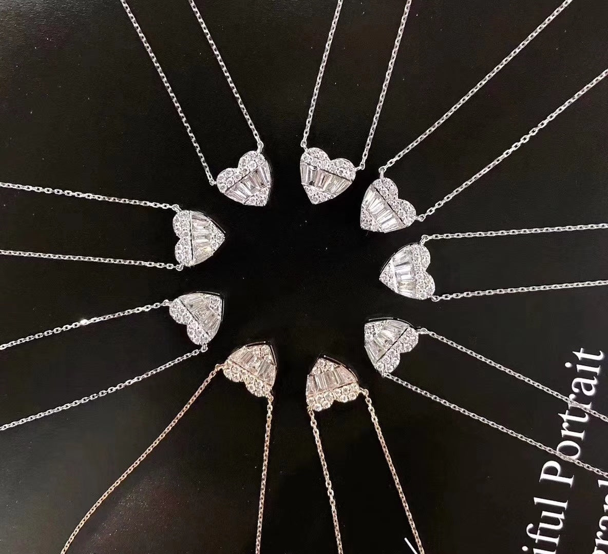 Diamond Heart Pendant Necklace - Elegant Jewelry Piece - White Diamond Pendant