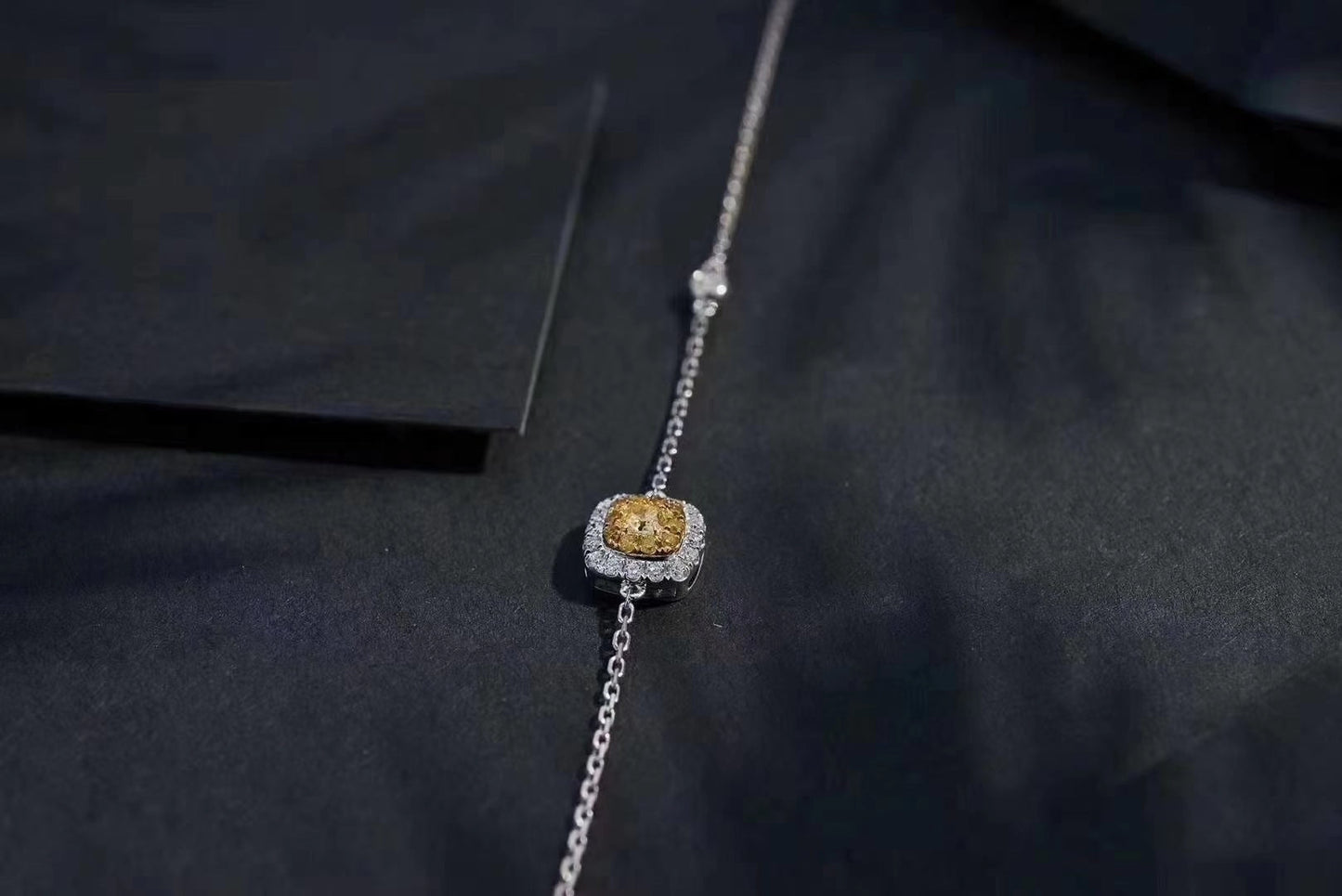 Elegant Cushion-Cut Yellow Diamond Bracelet - Fine Jewelry - Yellow Diamond Bracelet