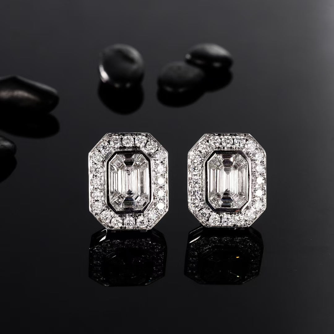 Emerald Green Jewelry Suite: Pendant Earrings and Ring Collection - White Diamond Ring