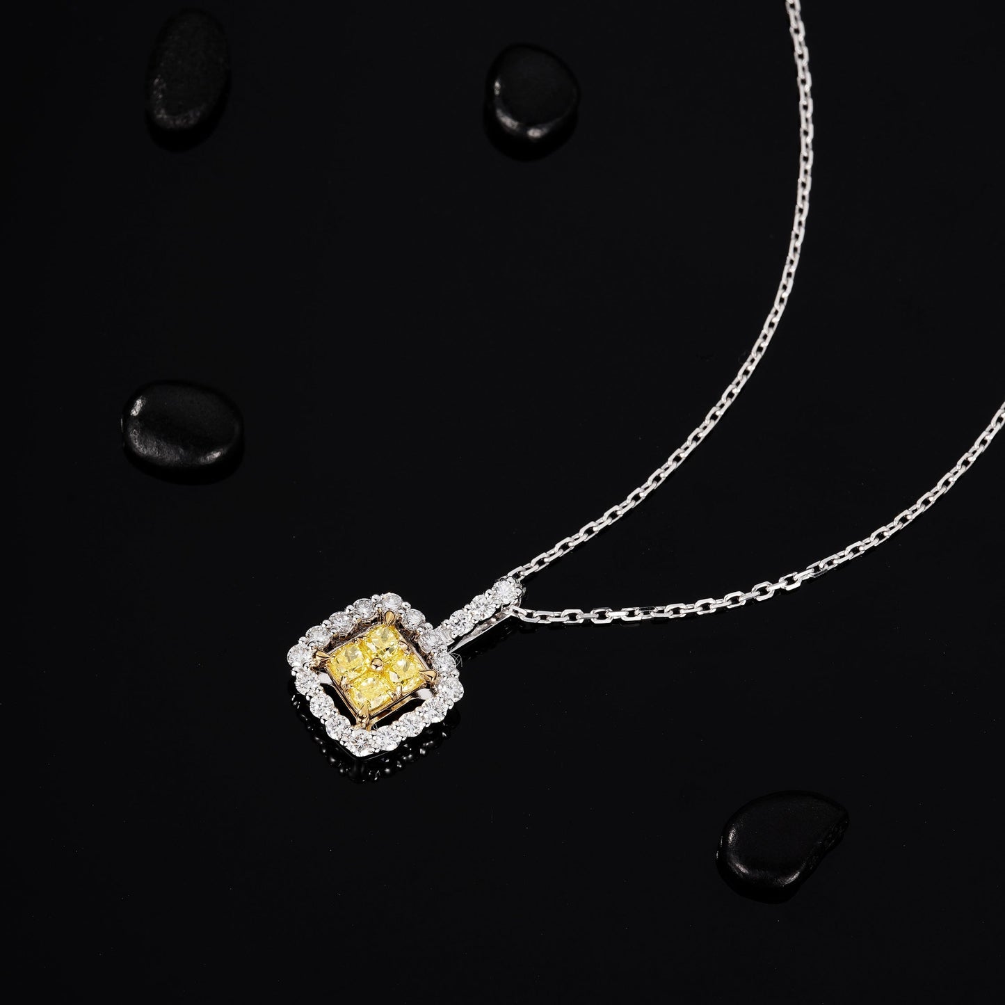 Exquisite Diamond Pendant: Sparkling Yellow Diamond Melon Shape Jewelry - Yellow Diamond Pendant