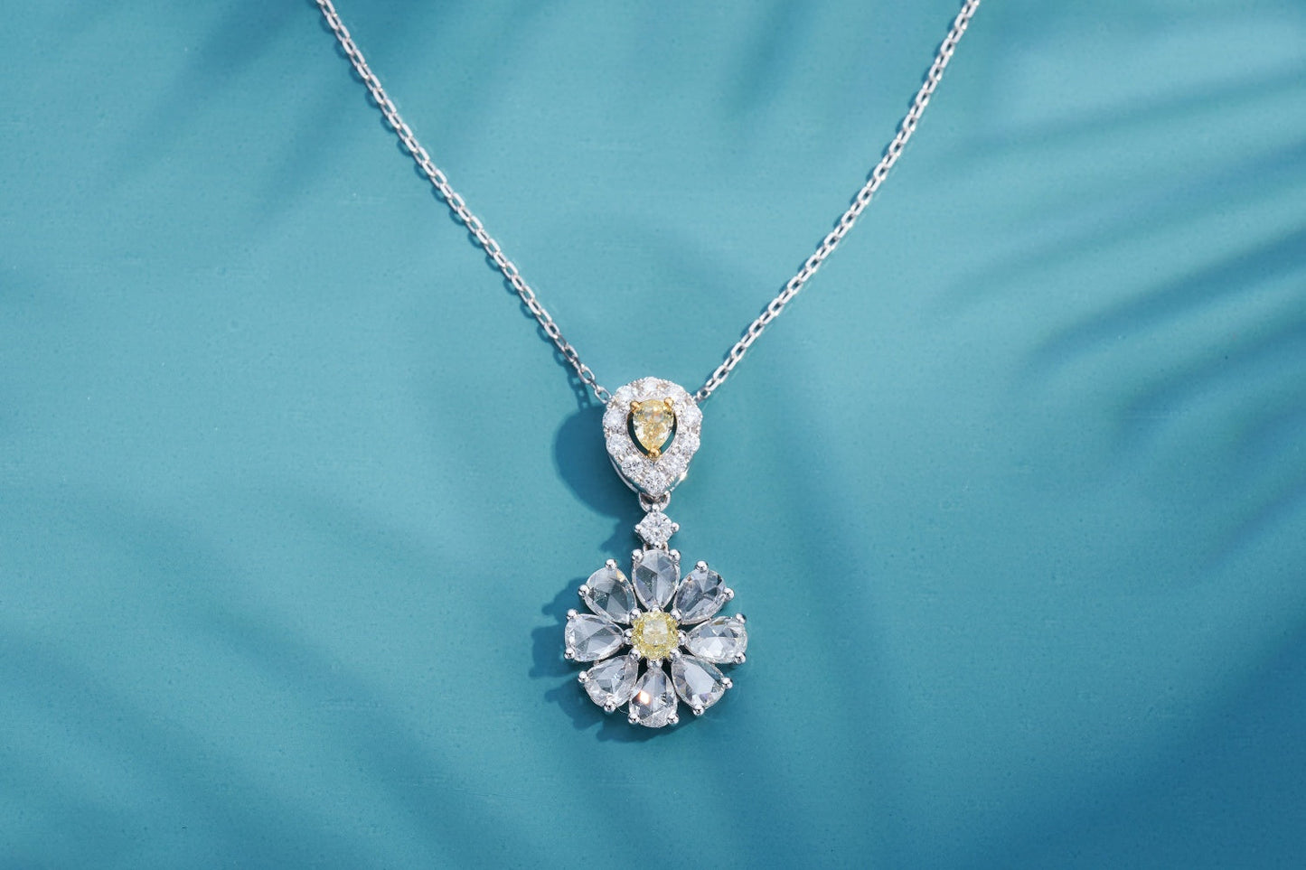 Exquisite Diamond Rose Pendant Jewelry - Wholesale Offer - Yellow Diamond Pendant