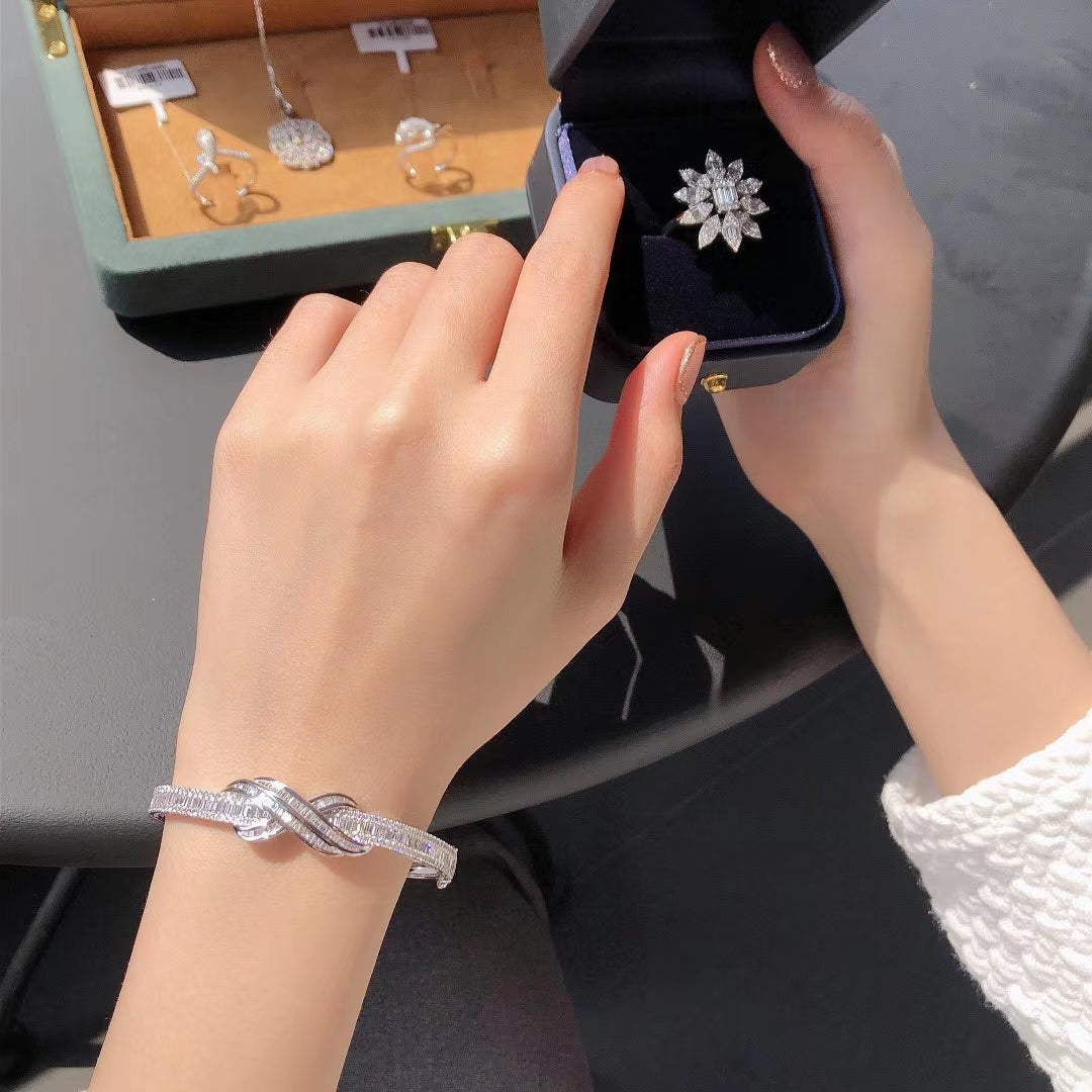 Luxurious Cross Bracelet Jewelry Collection - White Diamond Bracelet