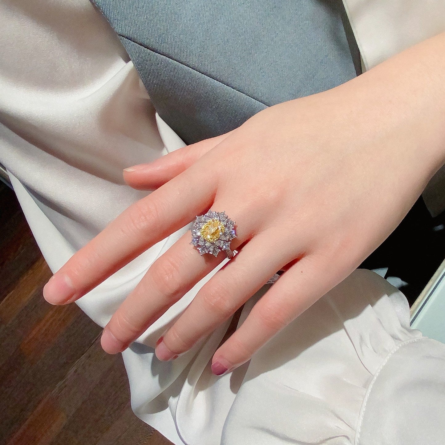 Luxurious Princess Cut Diamond Ring - A Jewelry Gem - Yellow Diamond Ring
